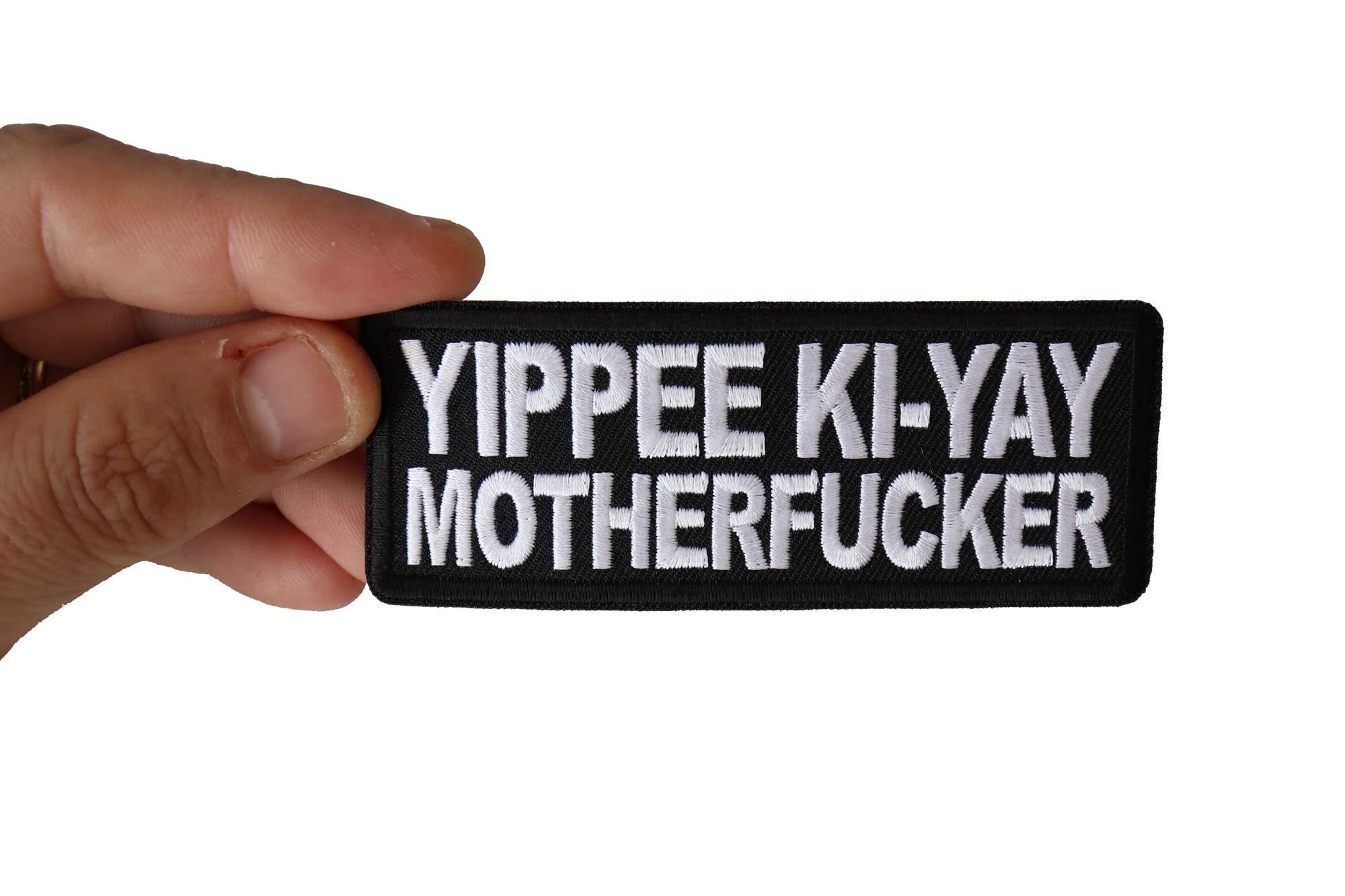 Yippee Ki Yay Motherfucker Funny Iron On Patch for Adults - Cool Sew On Badge for Jackets, Hats, Backpacks & DIY Crafts