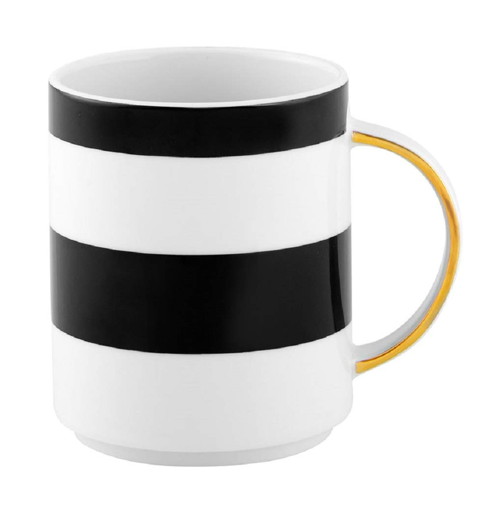Vista Alegre Pharos Set of 2 Porcelain Coffee Mugs - Elegant Tea Cups for Home, Office & Gift Giving