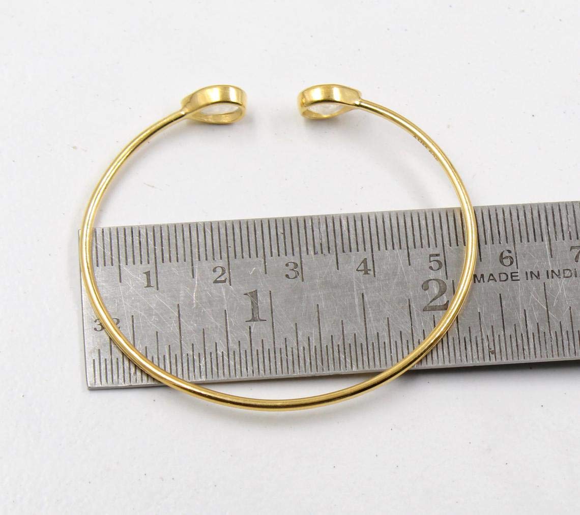 Rainbow Moonstone Adjustable Gold Plated 925 Silver Cuff Bracelet Bangle - Handmade Jewelry for Women, Boho Chic Accessories for Everyday Wear & Special Occasions