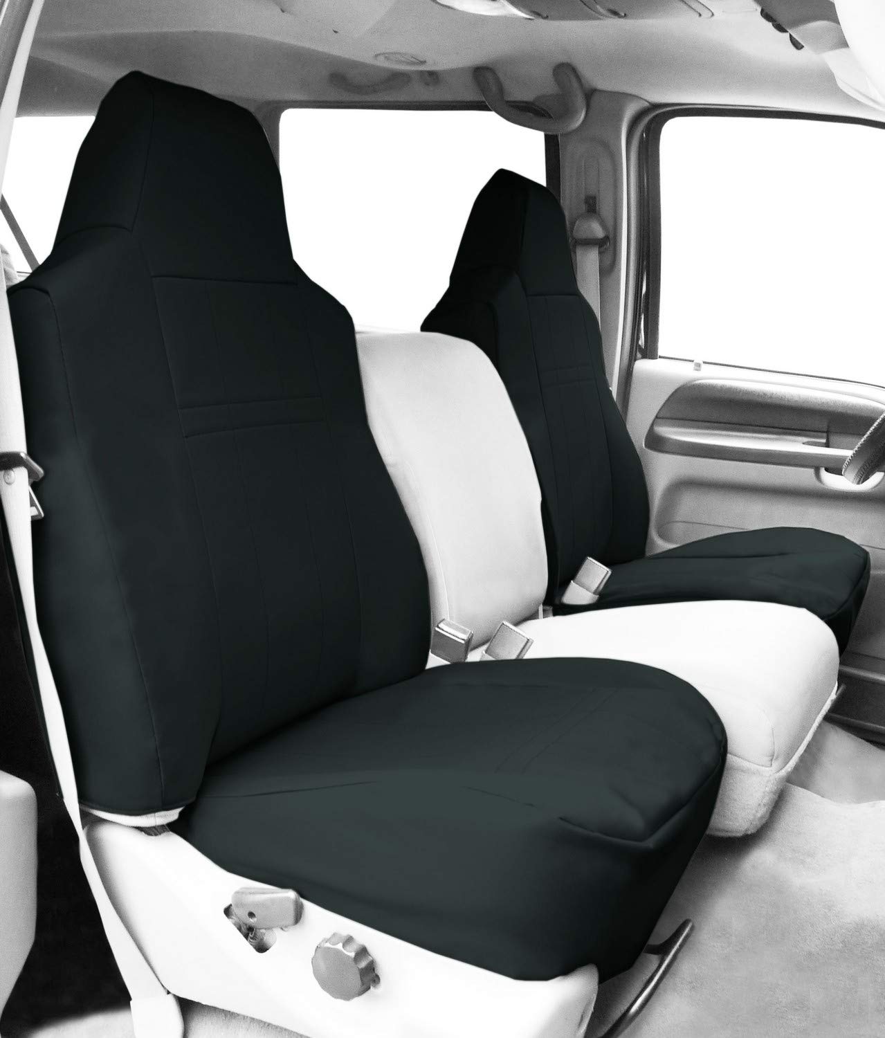 Premium Front Highback Bucket Seats - CalTrend Cordura Seat Covers for 1980-1995 Jeep CJ7 & Wrangler (Charcoal Insert & Trim) | Durable Off-Road Protection & Custom Fit | Ideal for Adventure, Camping & Daily Driving