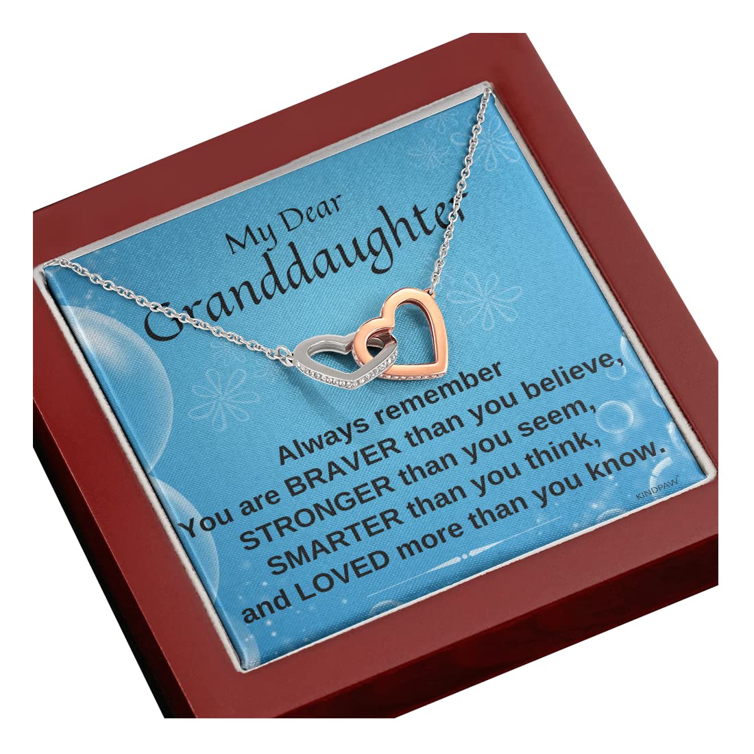 KINDPAW Custom Personalized Necklace for Daughter - Engraved Jewelry Gift with Message Card & Gift Box - Perfect for Christmas, Graduation, Birthday - Thoughtful Present from Mom & Dad - Ideal for Everyday Wear, Special Occasions & Keepsake Memories