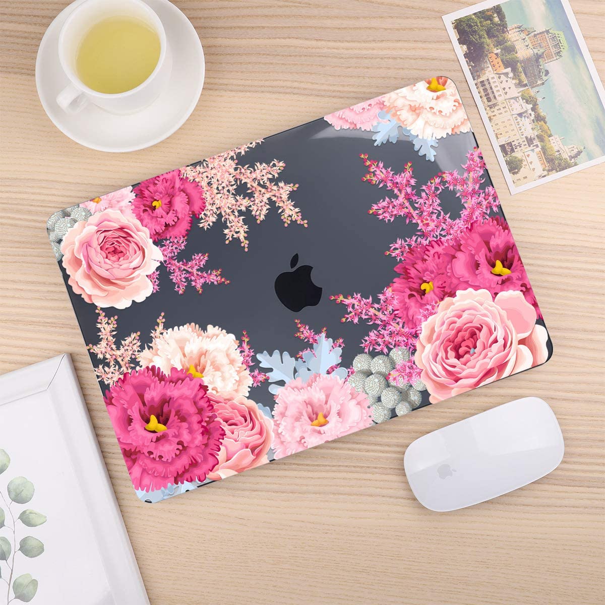 Stylish Floral Hard Shell Case for MacBook Pro 16 Inch (2021-2024 Models M1/M2/M3/M4 A2485/A2780/A2991/A3403) - Protective Plastic Cover with Touch ID Compatibility - Perfect for Work, School & Travel
