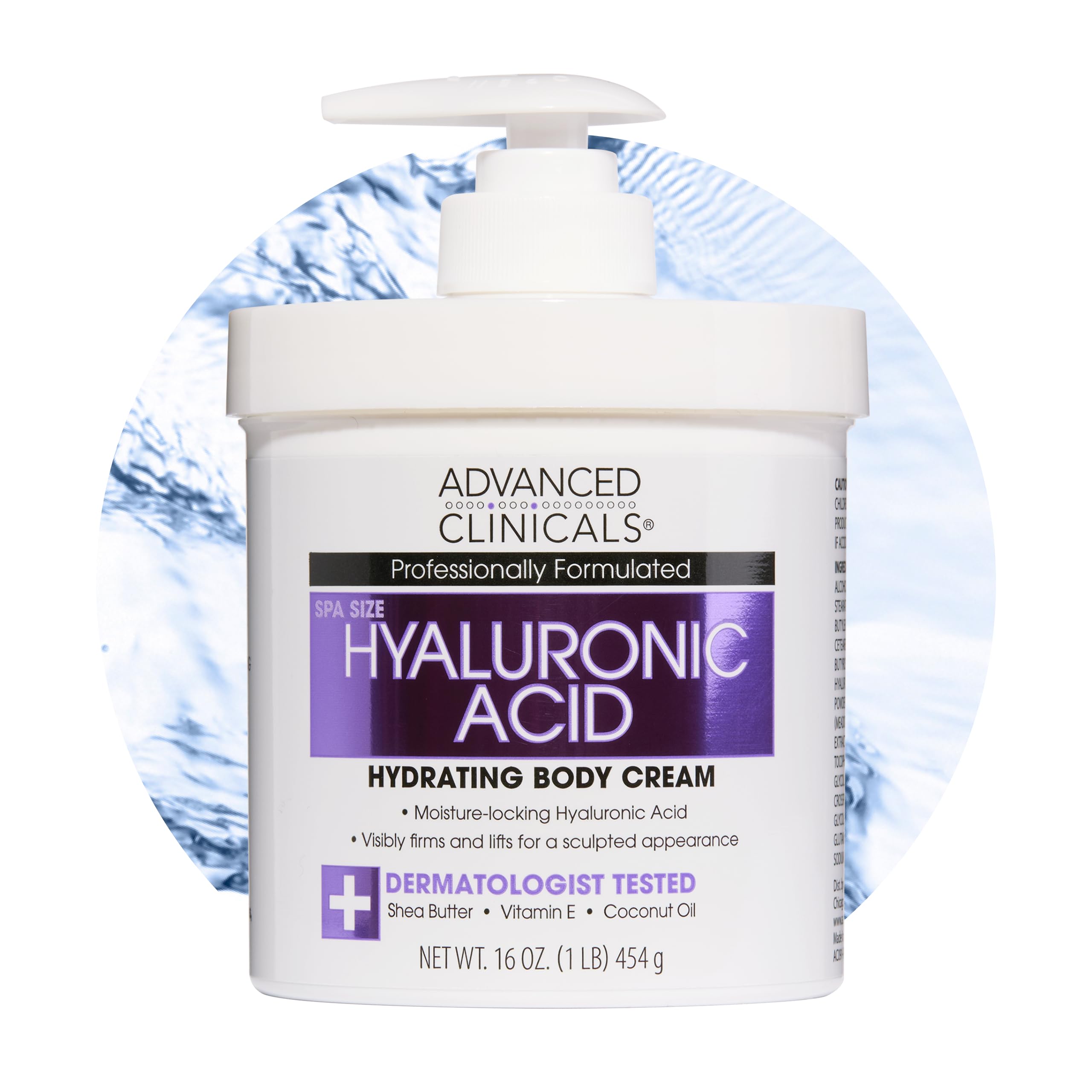Advanced Clinicals Hyaluronic Acid Body Lotion & Face Moisturizer with Vitamin E - Hydrating Firming Lotion for Wrinkles, Stretch Marks & Dry Skin | 16 Oz Skin Care | Perfect for Daily Hydration & Anti-Aging Routine