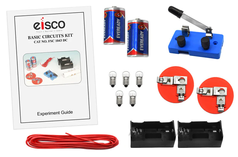 Eisco Basic Circuits Kit for Kids - Complete Electronics Starter Set with Wires, Bulbs, Switches & More - Perfect for Science Experiments, STEM Projects & Classroom Learning
