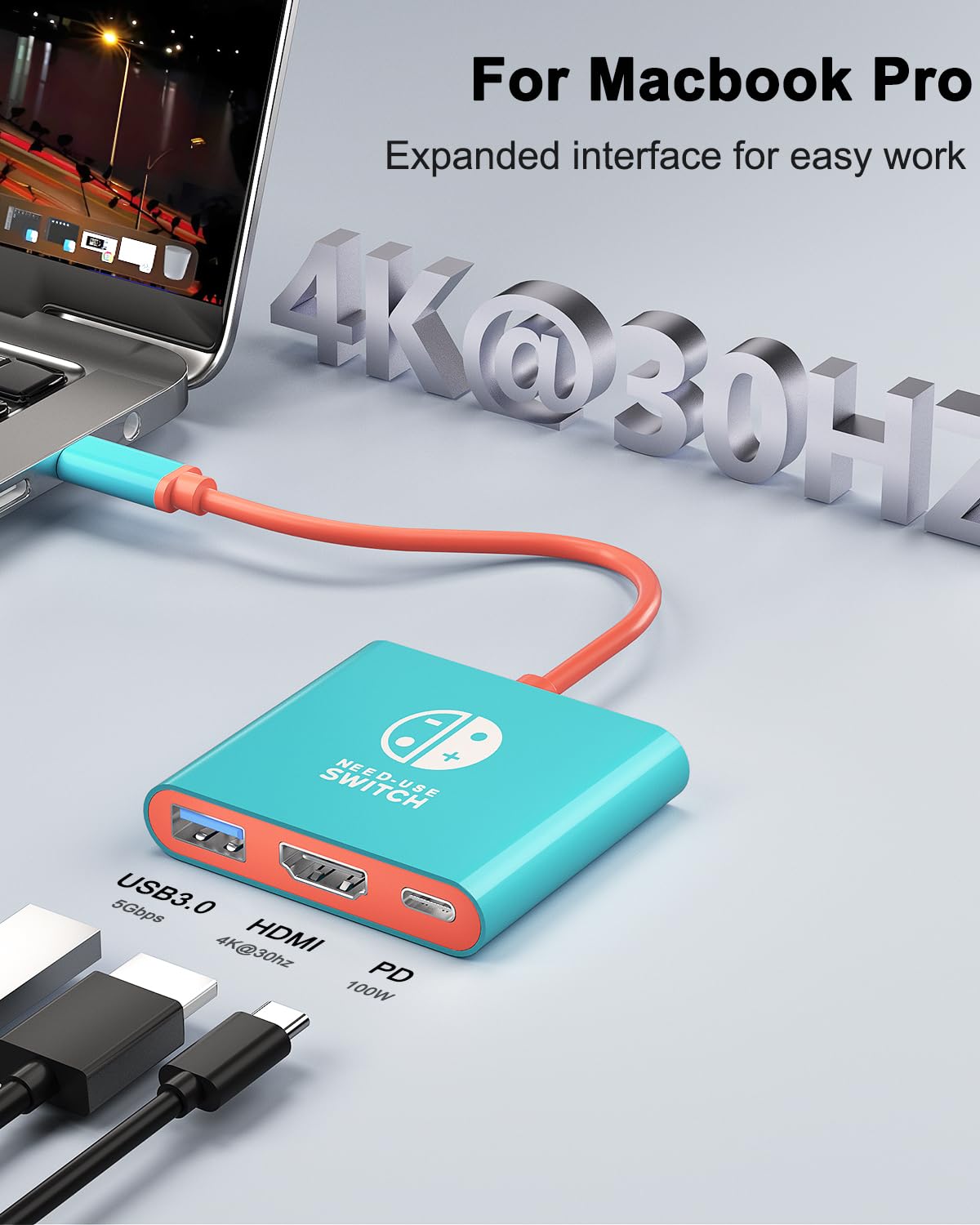 Nintendo Switch & OLED Dock - Portable TV Docking Station with USB-C to HDMI Adapter for Steam Deck, MacBook, Laptop | Perfect for Travel, Gaming & Home Entertainment