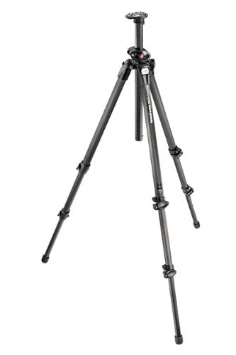 Manfrotto 055CXPRO3 Carbon Fiber Tripod - 3-Section Lightweight Travel Tripod with Q90 Center Column & Magnesium Castings for DSLR Cameras | Perfect for Outdoor Photography, Hiking & Professional Studio Shoots (Black)