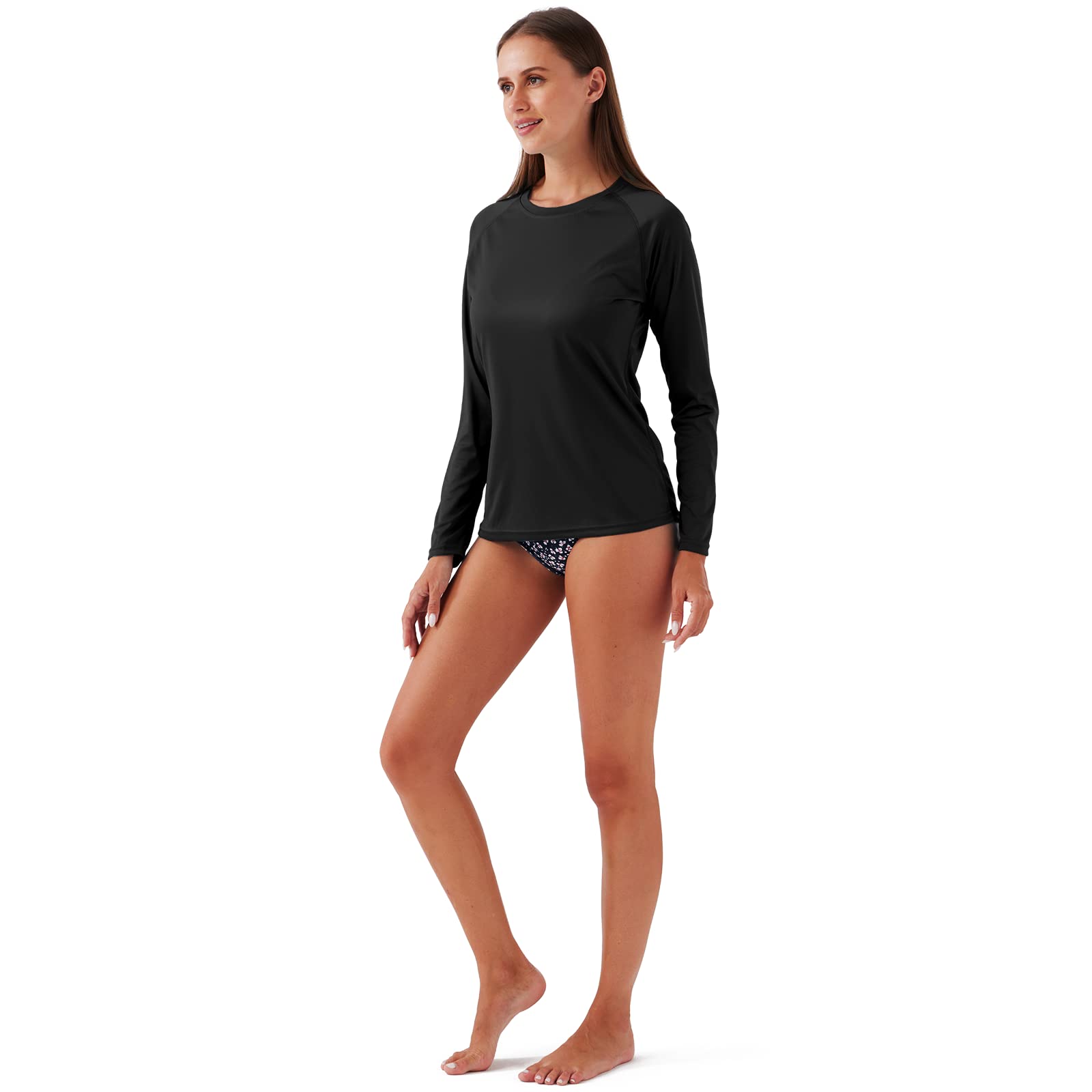 NAVISKIN Women's UPF 50+ Sun Protection Long Sleeve Rash Guard Shirt - Quick Dry Lightweight Hiking & Outdoor Activewear for Swimming, Surfing, Yoga, and Beach Activities