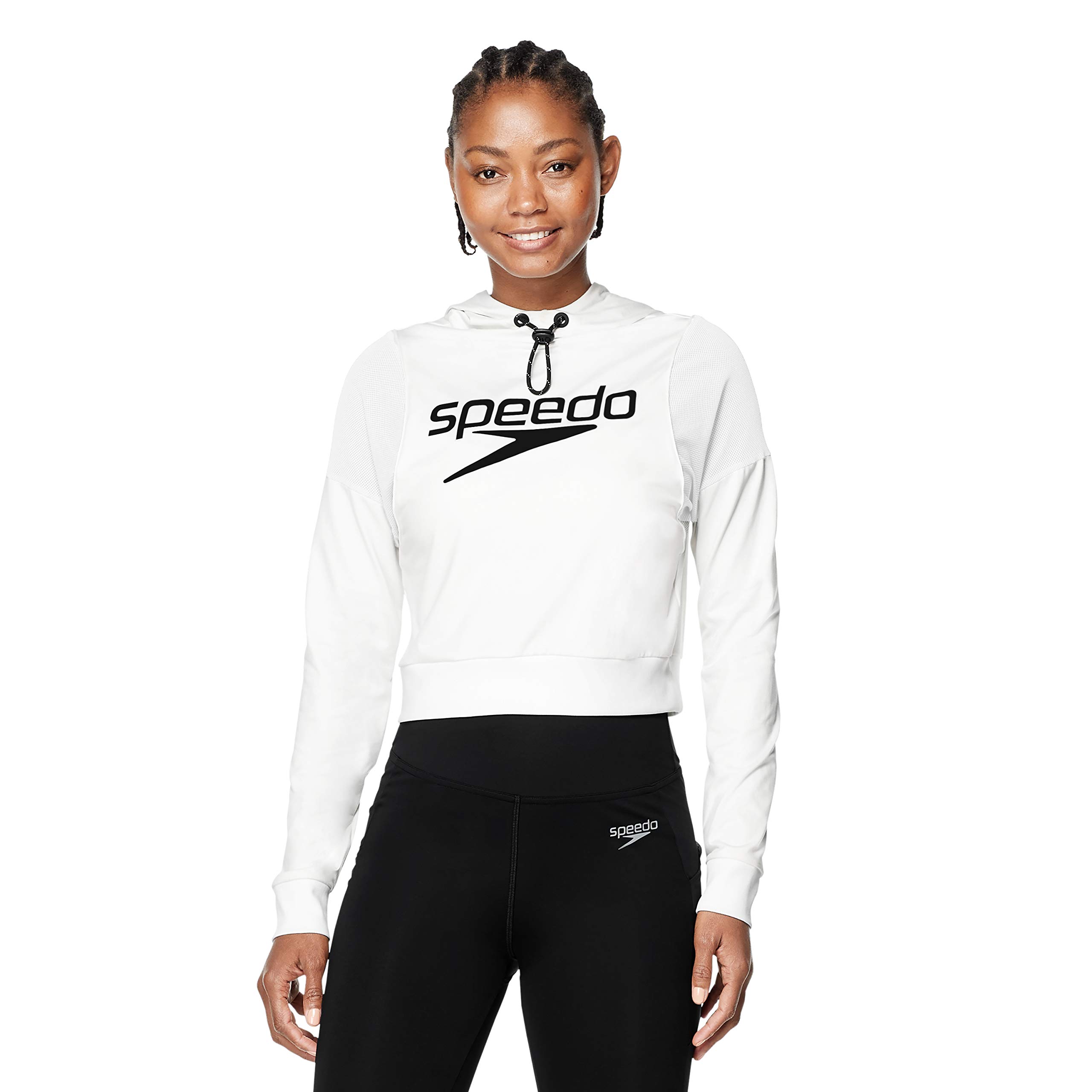 Speedo Vintage Cropped Hoodie for Women - Soft Fleece Pullover Sweatshirt, Casual Streetwear Fashion | Perfect for Gym, Running, Yoga & Everyday Wear