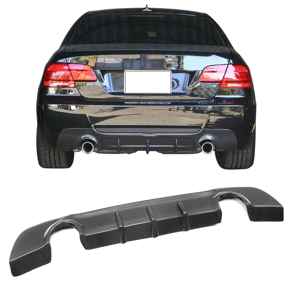 IKON MOTORSPORTS Rear Diffuser for 2007-2013 BMW E92 E93 3 Series Coupe/Convertible | MP Style Carbon Fiber Rear Bumper Lip Spoiler Wing | 2008-2012 Models | Upgrade Your Ride for Sporty Look & Performance