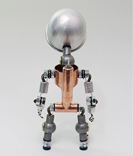 Original Creative Robot LED Art Toggle Switch Lantern - Unique Handmade Iron Metal Table Lamp for Bedroom, Living Room & Office Decor - Modern Industrial Desk Light for Nightstand, Bookshelf & Workspace