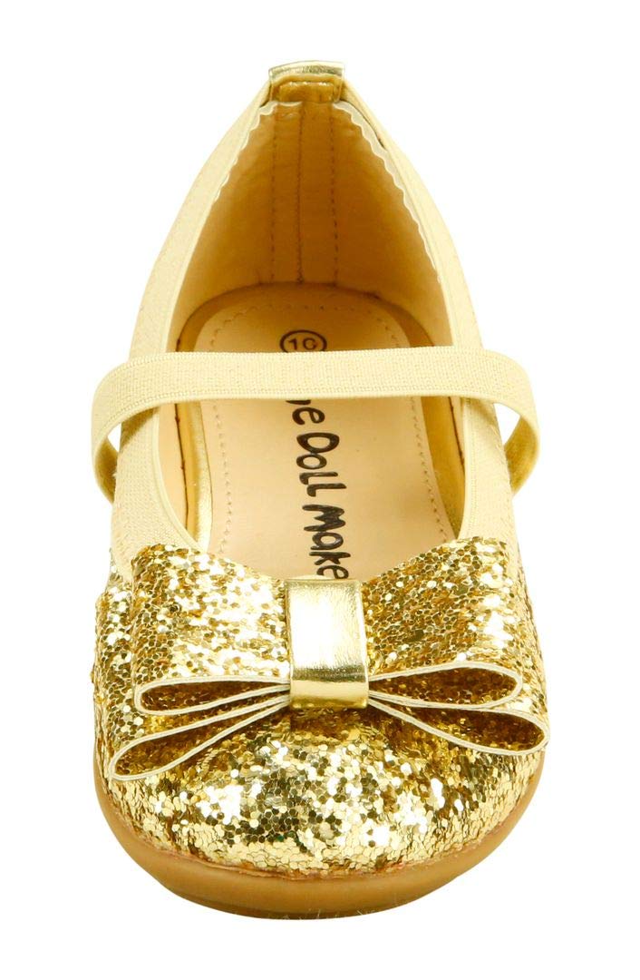 The Doll Maker Glitter Ballet Flats for Women - Sparkly Comfortable Slip-On Shoes for Dance, Party & Everyday Wear