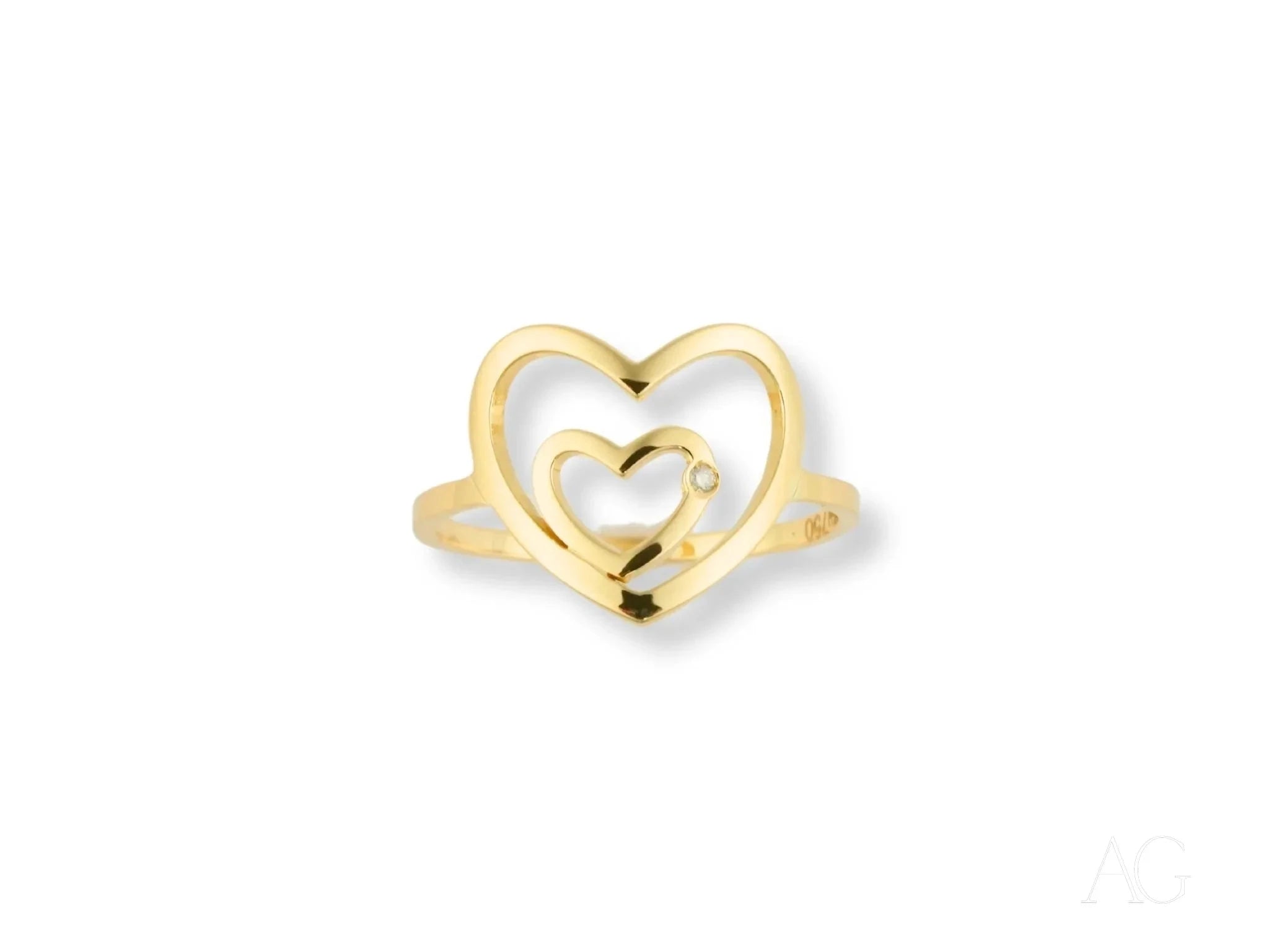 4H's Diamond Heart Ring - Elegant & Romantic Jewelry for Women, Perfect for Valentine's Day, Anniversary & Special Occasions