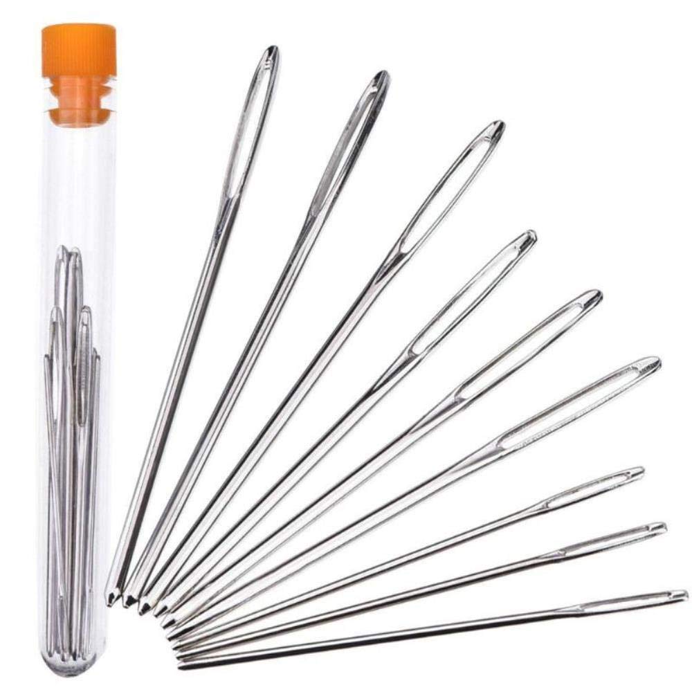 9-Piece Large Eye Blunt Needles Set for Knitting, Leather Sewing & Embroidery - Gold Tapestry Hand Sewing Needles Kit for DIY Crafts, Yarn Projects & Fabric Repair