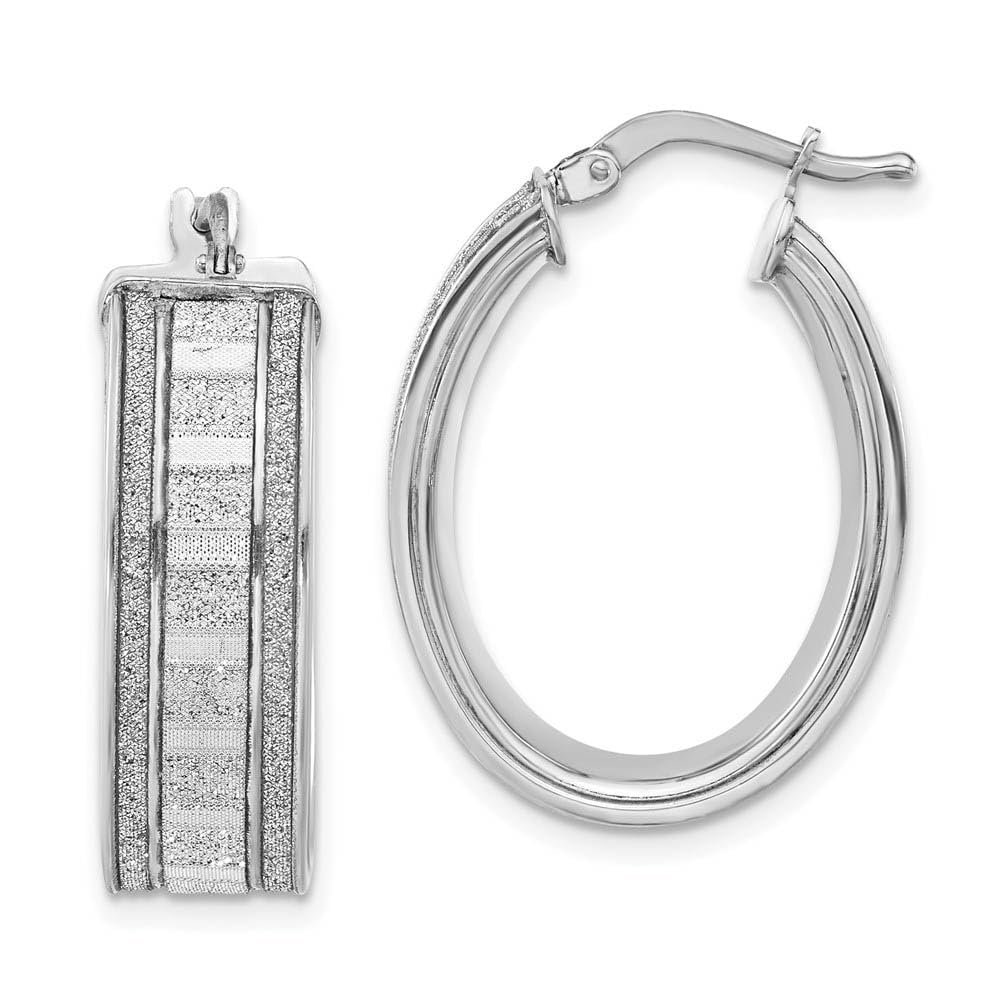 Sterling Silver 8mm Glitter Hoop Earrings for Parties & Gifts