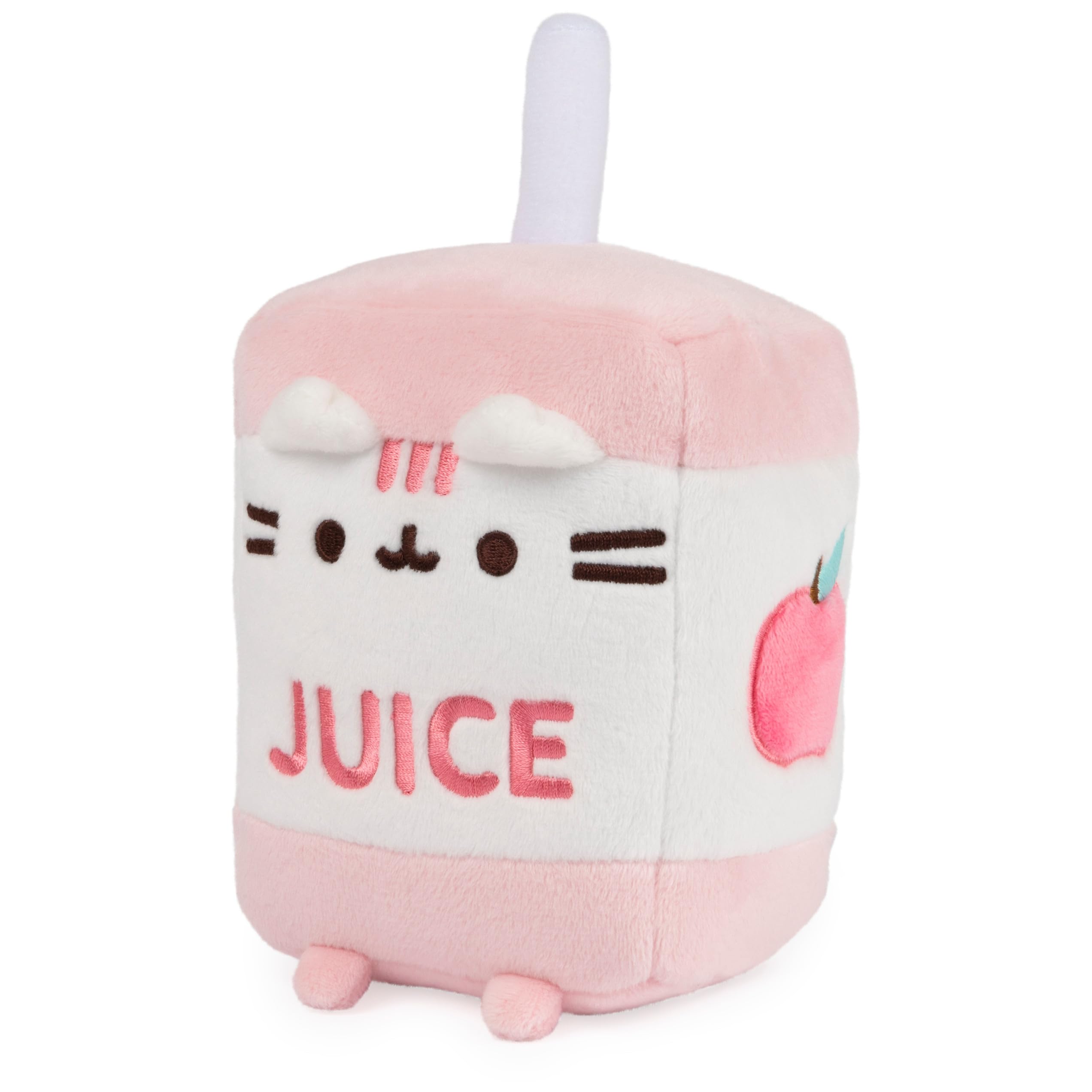 GUND Pusheen Juice Box Plush Cat Stuffed Animal Toy - Soft Pink & White 6