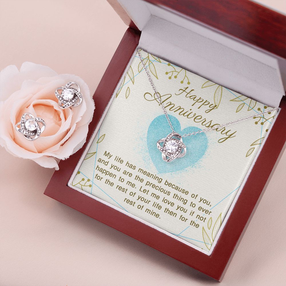 Elegant Love Knot Jewelry Set for Women - Sterling Silver Necklace & Earrings Anniversary Gift for Her | Perfect for Valentine's Day, Birthday & Romantic Occasions