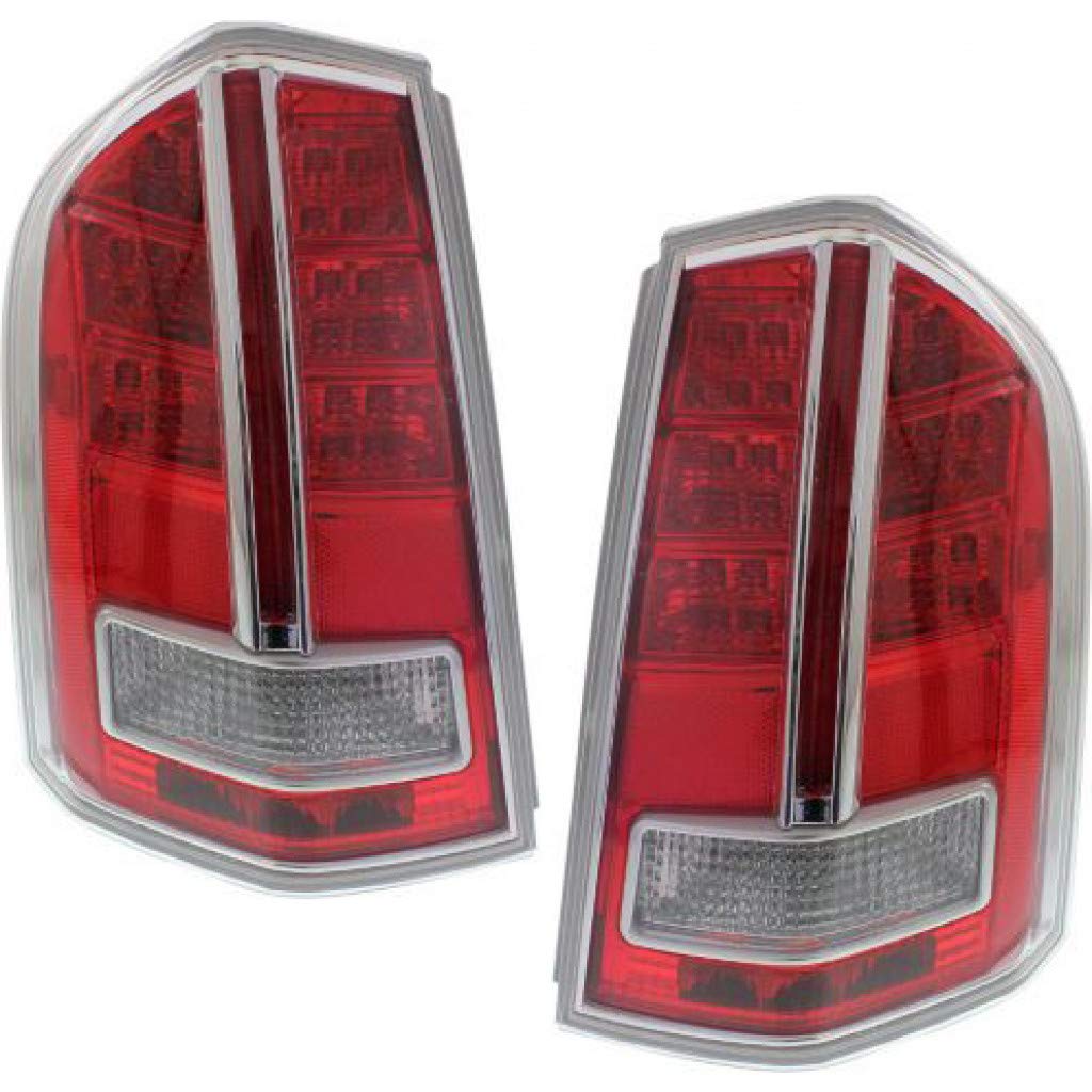 2011-2012 Chrysler 300 Sedan Pair Rear Tail Lights - Driver & Passenger Side Platinum Edition | Direct Replacement for CH2800200 CH2801200, OEM Part Numbers 68042173AD 68042172AE | Perfect for Night Driving Safety & Vehicle Customization