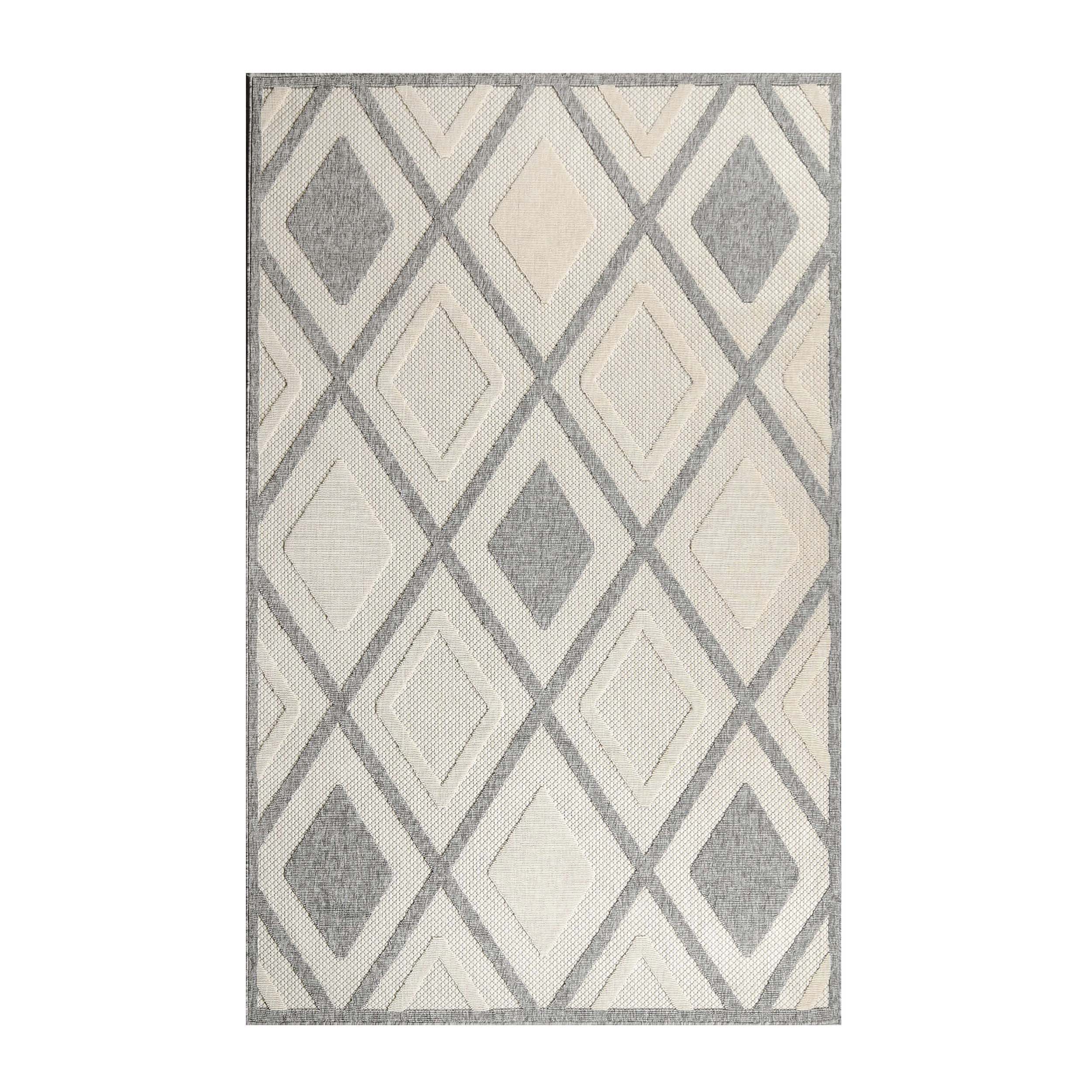 Daelyn Modern Diamond Lattice Indoor Outdoor Area Rug - Non-Slip Soft Living Room Bedroom Rug for Home Decor