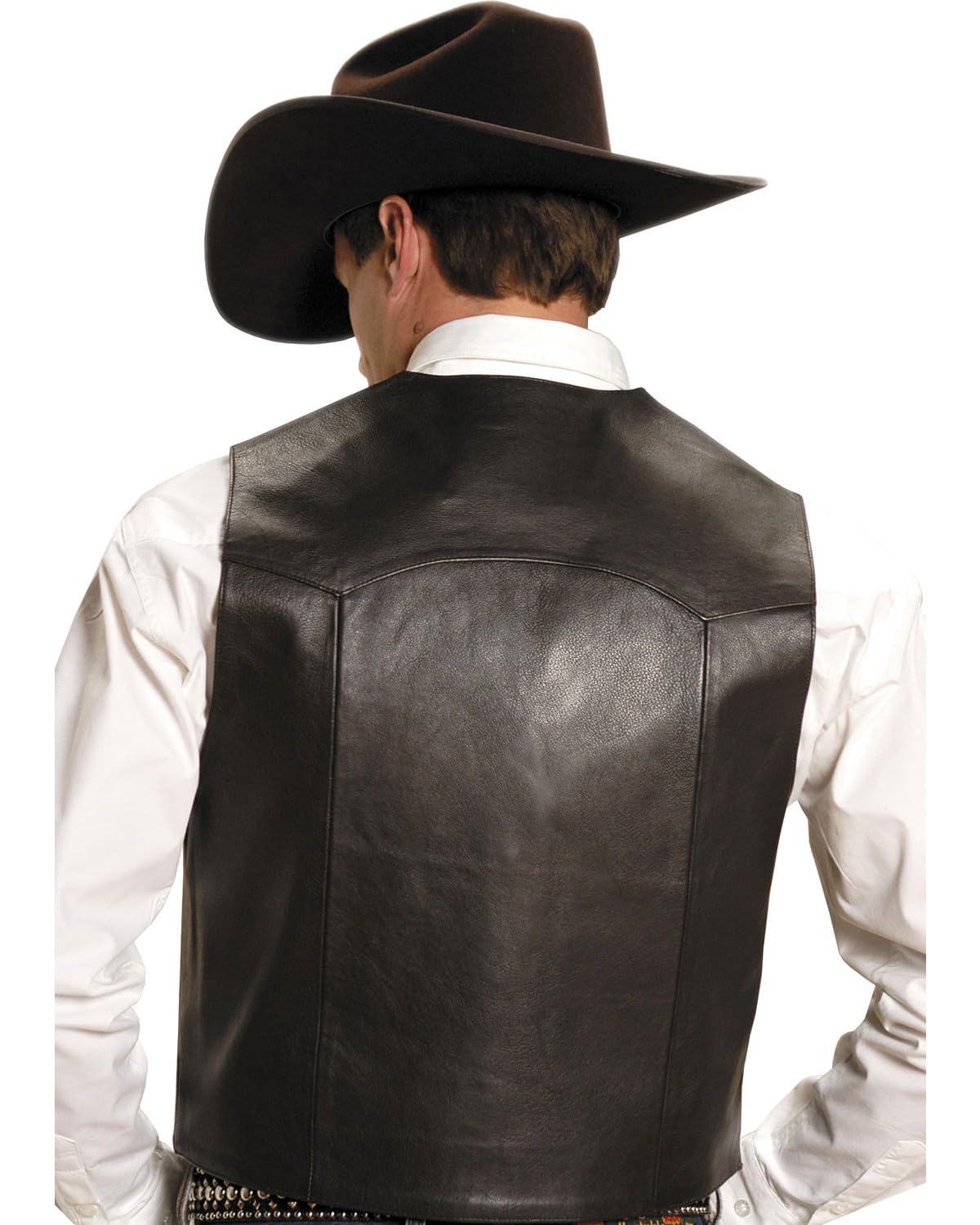 Roper Men's Nappa Notched Collar Leather Vest for Big & Tall - Stylish Layering Piece for Casual Outfits & Outdoor Adventures