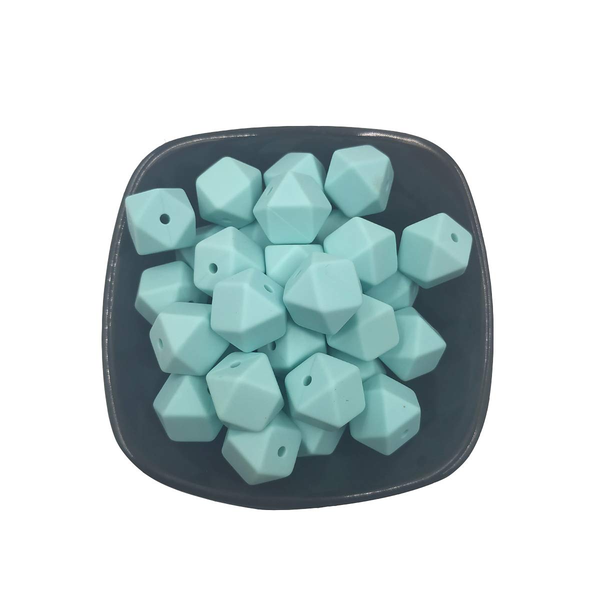 14mm Hexagonal Silicone Beads for DIY Jewelry & Keychains - 50pcs Bulk Craft Beads for Women