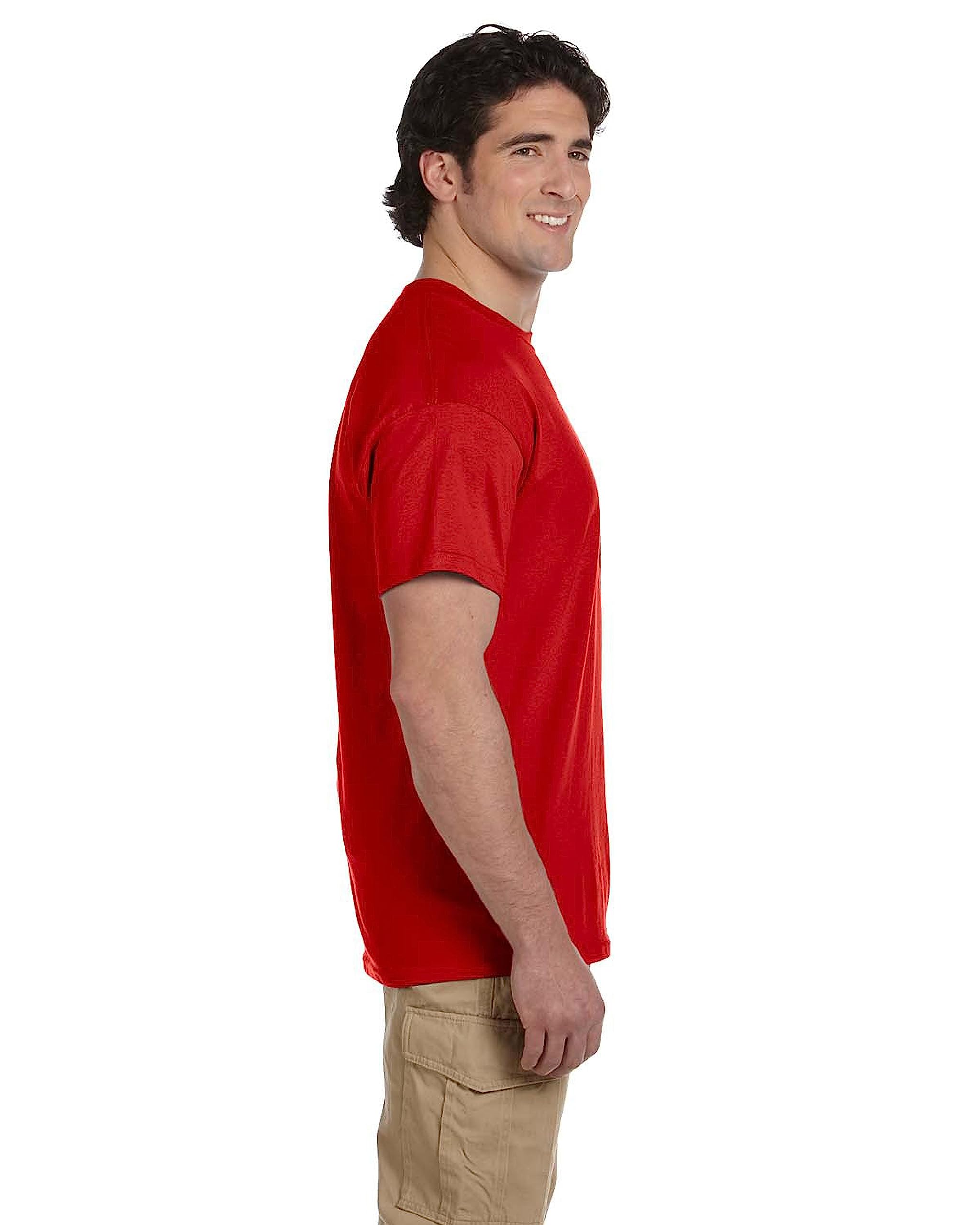 Fruit of the Loom Men's Lightweight Cotton Crew Neck T-Shirts Multipack - 5 Pack Soft Breathable Undershirts for Everyday Wear, Gym & Casual Outfits