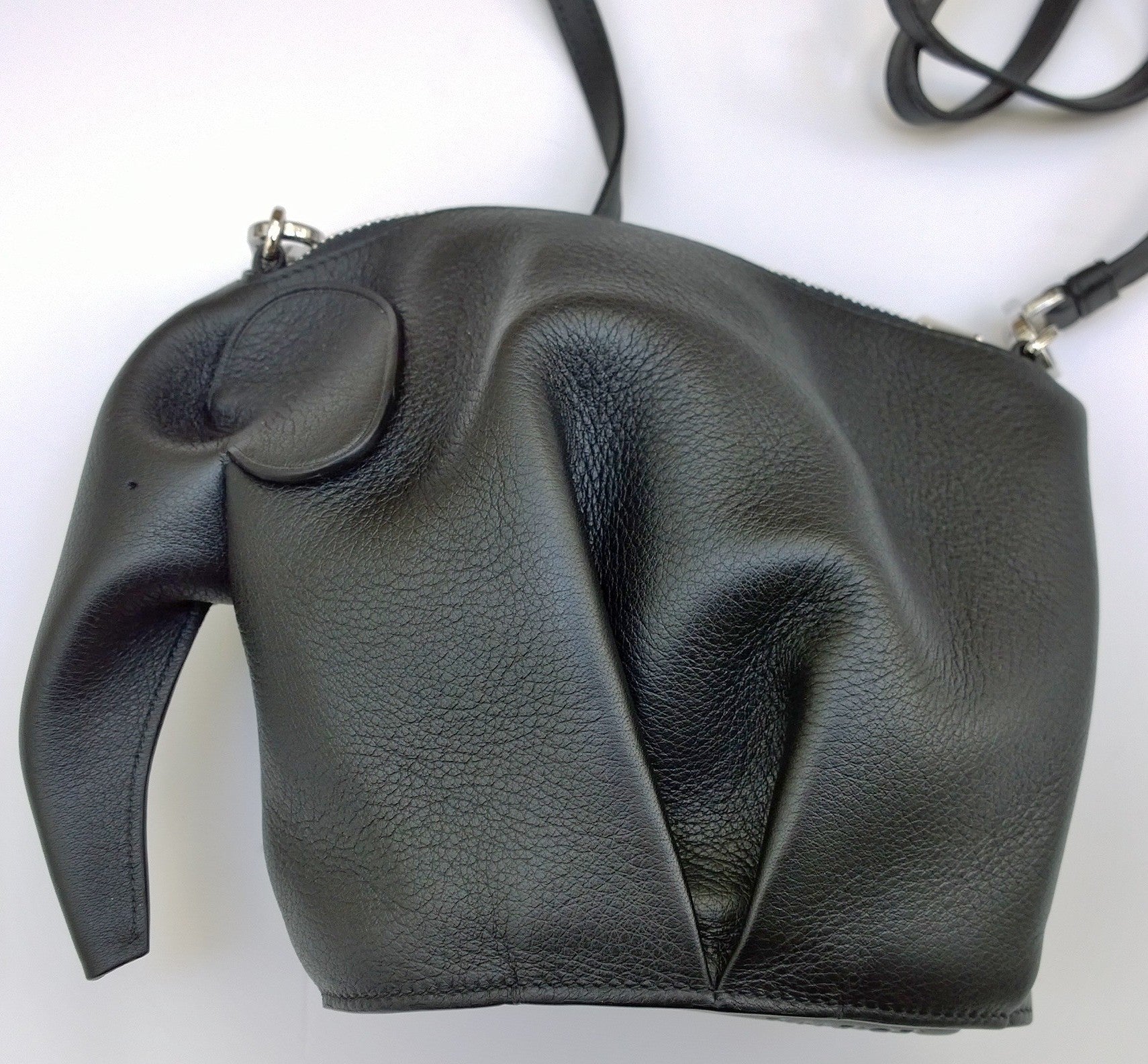 Loewe Elephant Black Leather Crossbody Mini Bag - Stylish & Compact for Everyday Use, Travel & Special Occasions