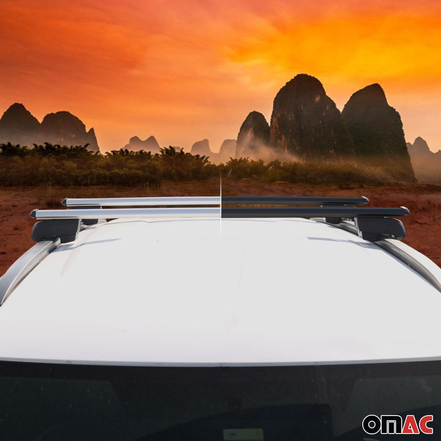 OMAC Lockable Roof Rack Cross Bars for Mitsubishi Outlander Sport 2011-2024 | Black Anti-Theft Cargo Carrier for Kayak, Canoe, Surfboard, Ski & Snowboard | Perfect for Travel, Camping & Outdoor Adventures