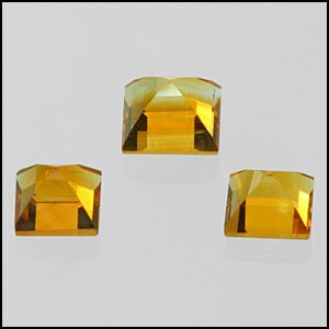 Natural Brazilian Citrine Gemstone - 3mm, 4mm or 5mm Square Cut Loose Stones - VVS Clarity Eye Clean - November Birthstone - Wholesale Bulk for Jewelry Making, Engagement Rings & Healing Crystals