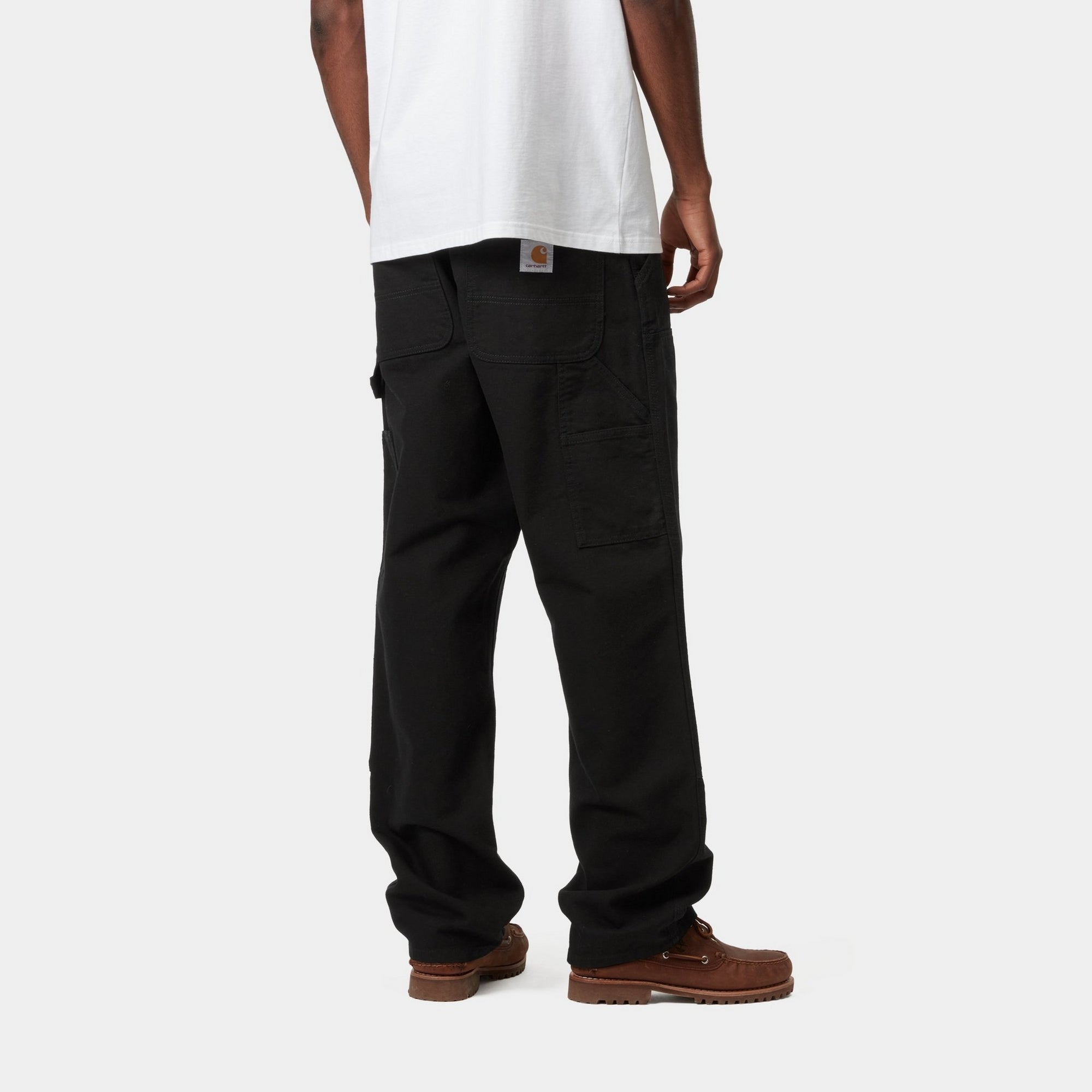 Double Knee Work Pants for Men - Durable Black Rinsed Denim Jeans for Construction, Carpentry & Outdoor Workwear