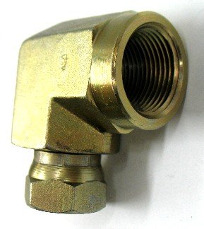 **AF 9455-08-06-1/2 Female Pipe Swivel 90° Elbow Fitting - .840''-14 Threads x 3/8'' .675''-18 Threads - for Plumbing, Hydraulic Systems & Industrial Applications**