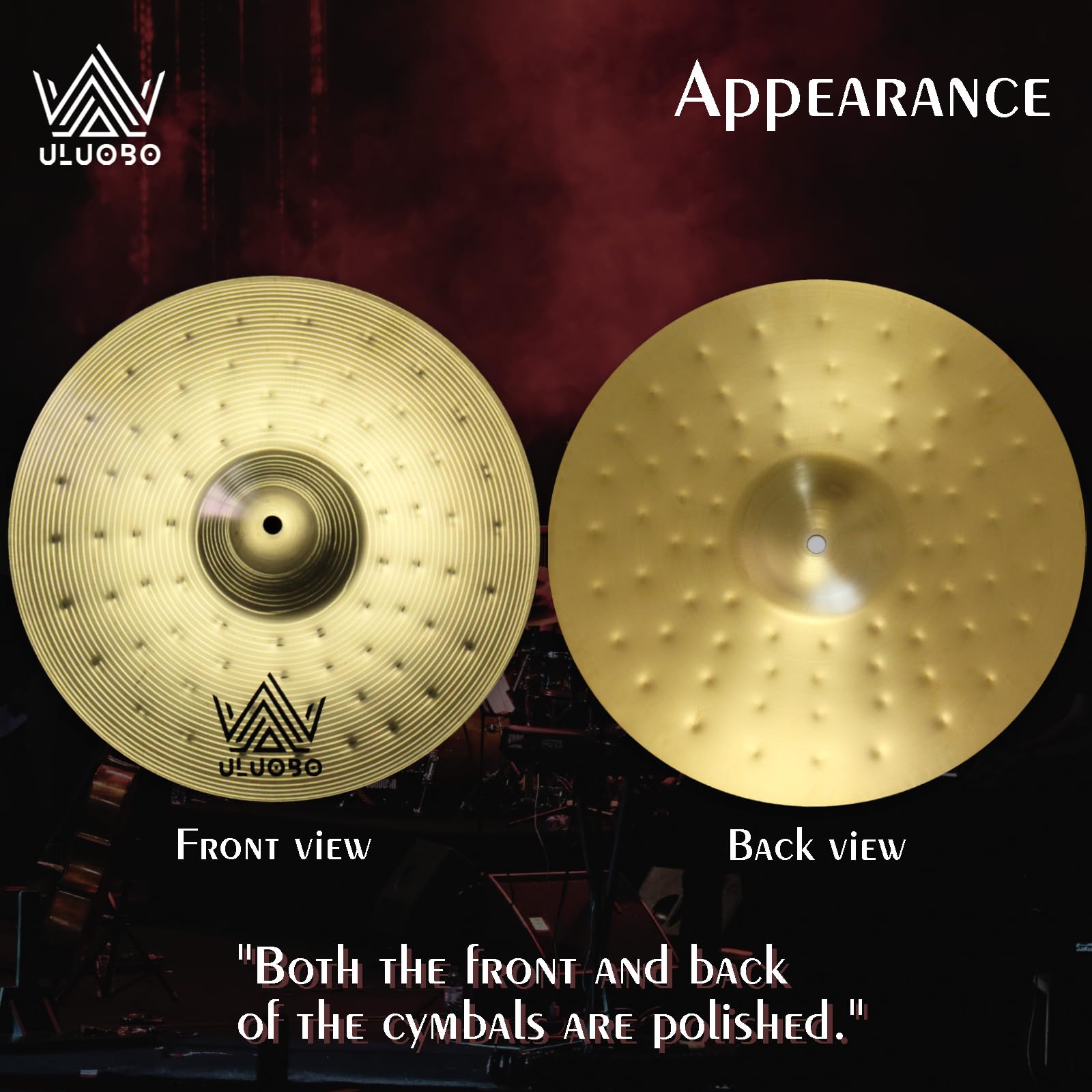 9-Piece Cymbal Pack for Drum Set - Premium Brass Cymbals for Drummers | Perfect for Live Performances, Studio Recording & Practice Sessions