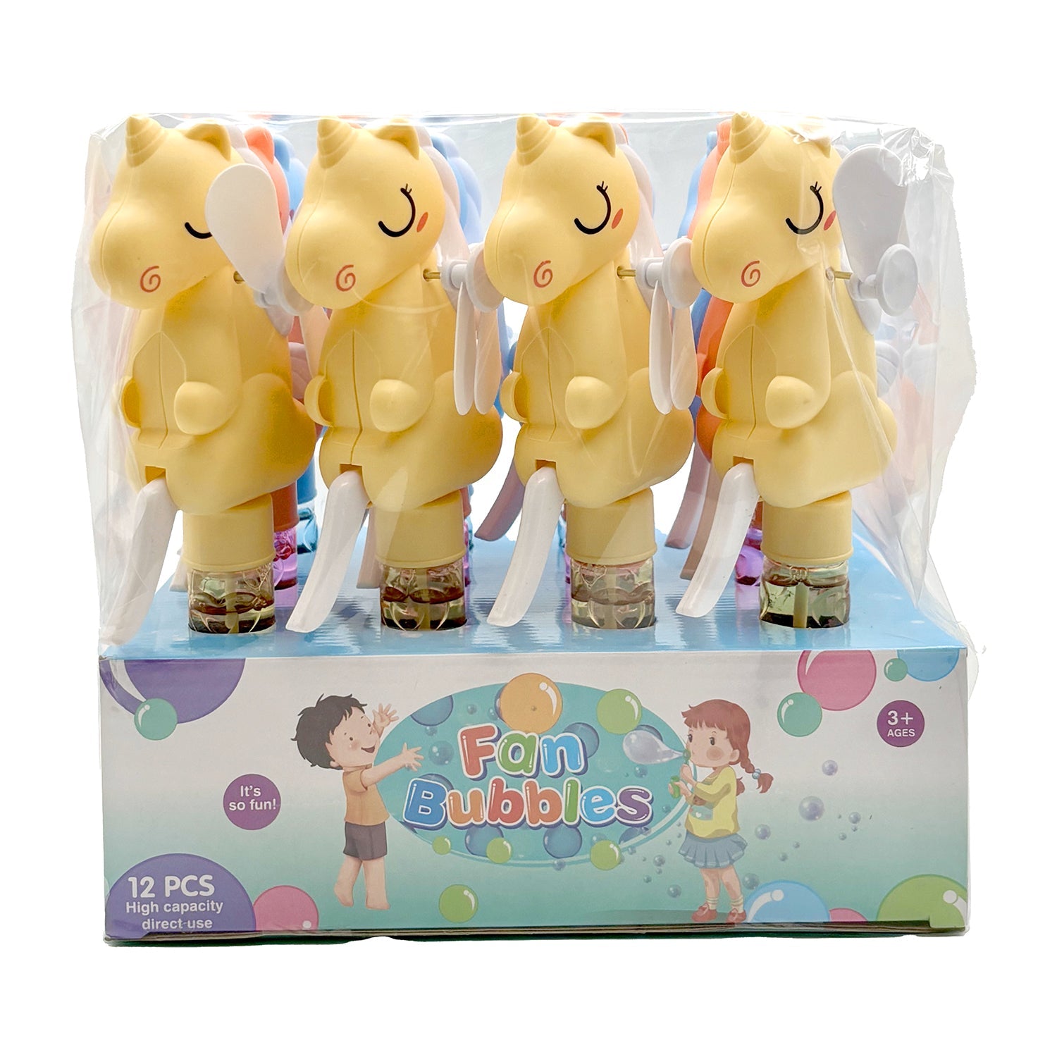12-Pack Bubble Stick Animal Toys with Fan for Kids - Fun Outdoor Party Favors, Birthday Gifts & Summer Playtime Activities