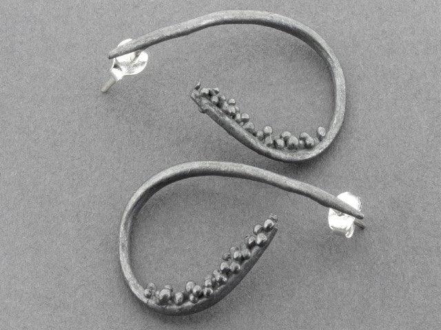 Beaded Teardrop Earrings in Oxidized Silver - Elegant Boho Jewelry for Women, Perfect for Parties, Weddings & Everyday Wear