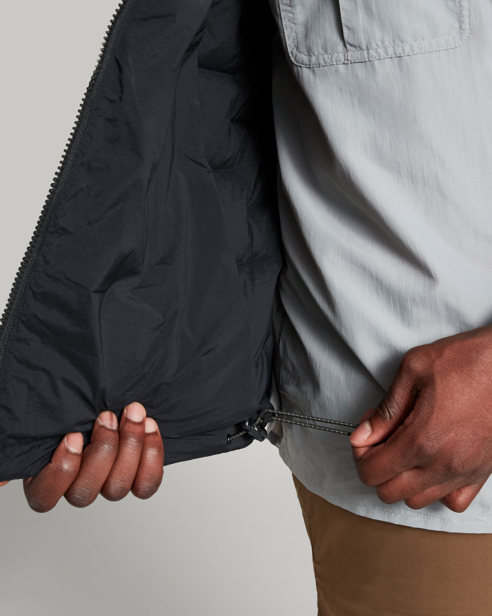 Men's Lightweight Stretch Hooded Down Jacket - Waterproof Winter Coat for Outdoor Activities | Black