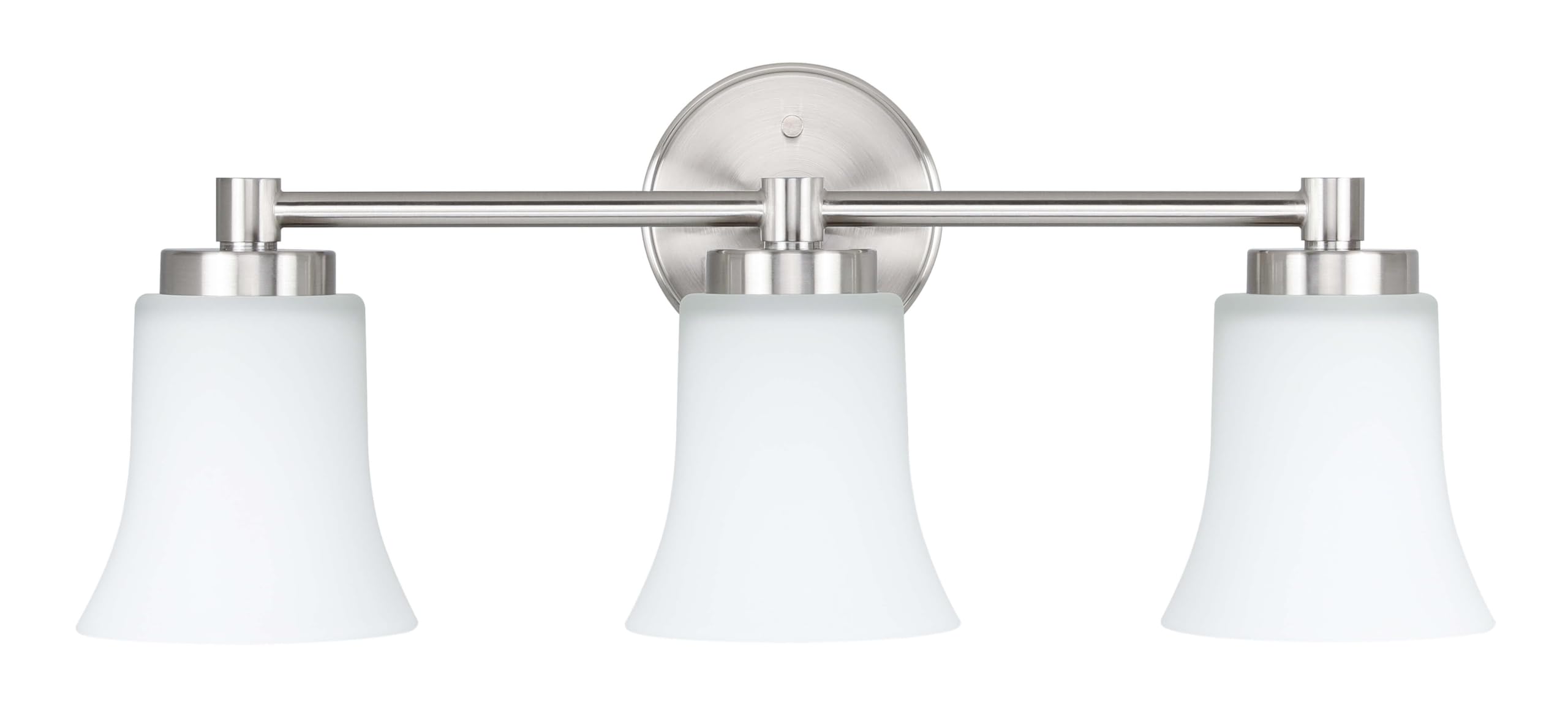 Modern Bathroom Vanity Light - Brushed Nickel 3-Light Wall Sconce with Glass Shade for Bathroom, Powder Room & Dressing Area | XB-W1235-3-BN | Elegant Lighting Fixture for Home Decor