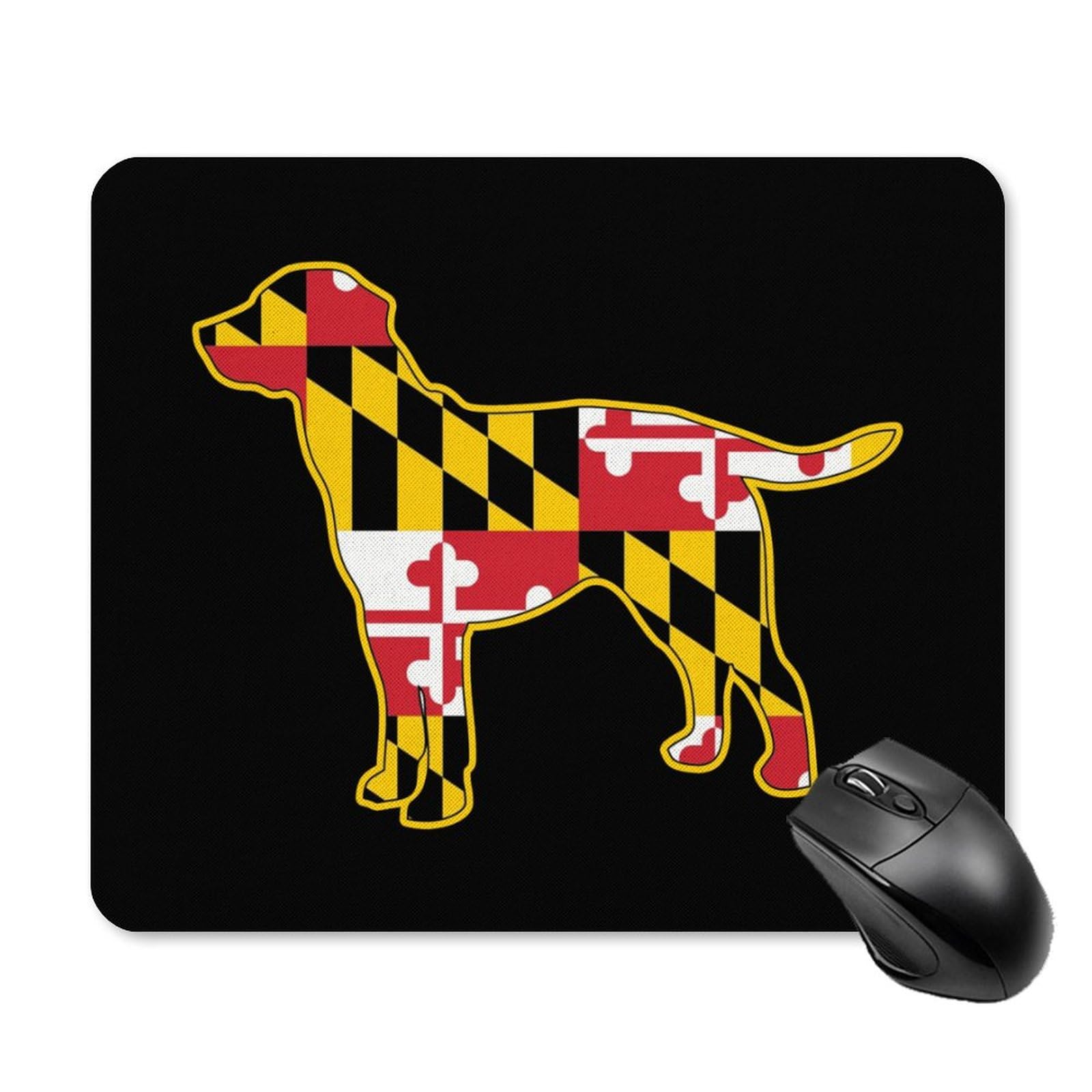 Golden Retriever Dog with Maryland Flag Durable Non-Slip Mouse Pad - Waterproof Gaming Mouse Mat for Home & Office - Perfect for PC, Laptop, Workstation & Gaming Setup