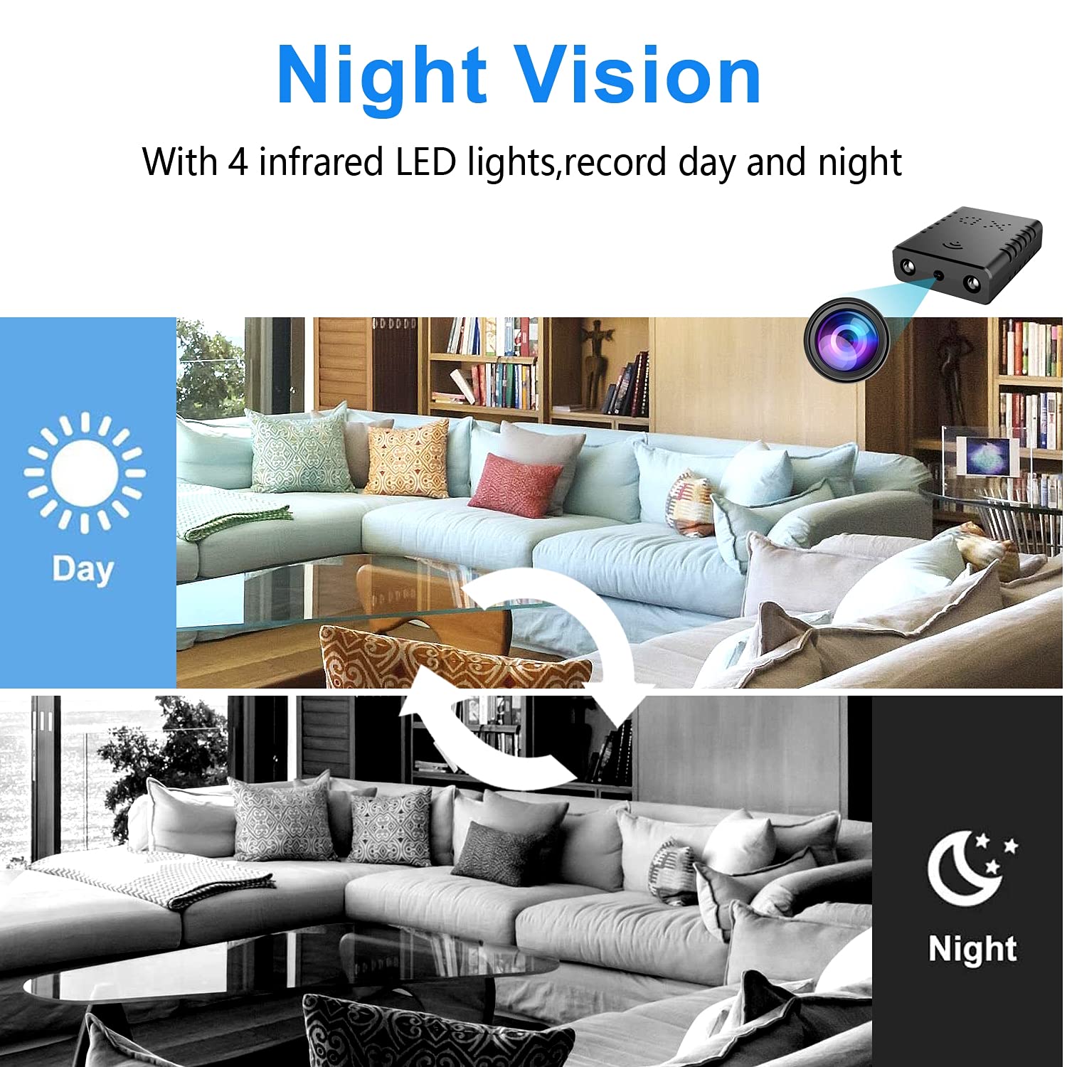 1080P HD Wireless WiFi Security Camera with Remote Viewing - Indoor/Outdoor Home Surveillance, Baby Monitor & Pet Camera