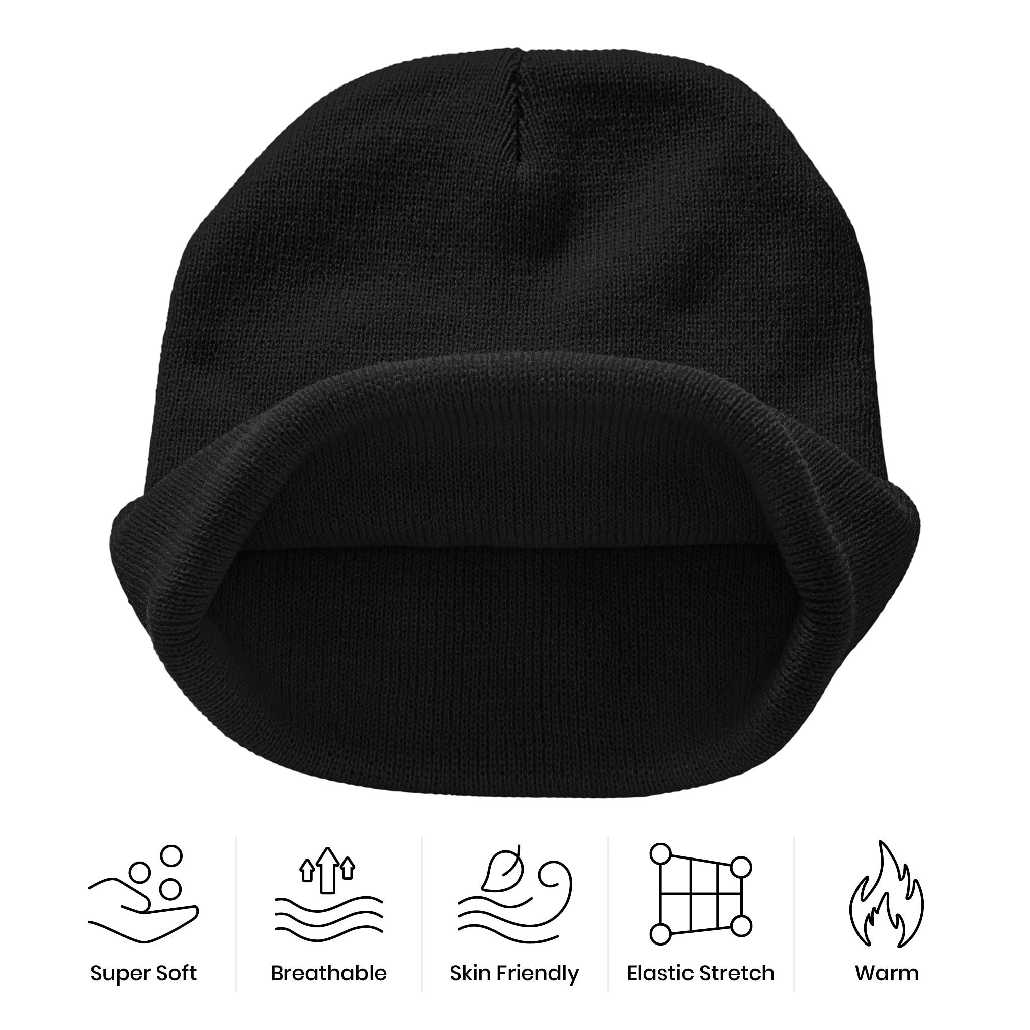 Gothic Embroidered Skull Beanie for Men & Women - Warm Winter Knit Hat with Unique Skull Design - Perfect for Cold Weather, Outdoor Activities & Street Fashion