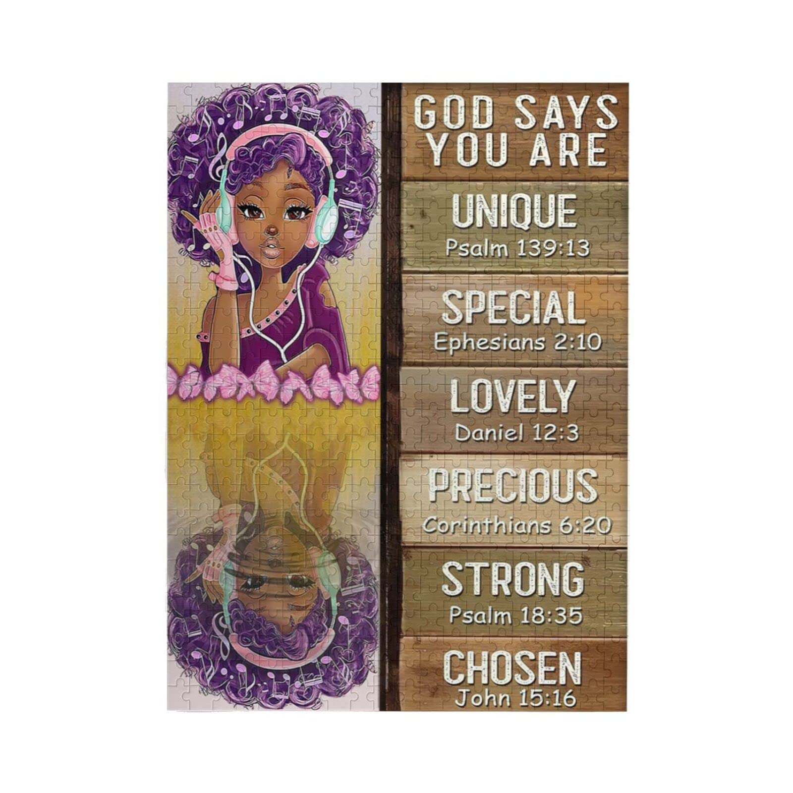 500-Piece Black Girl Inspirational Jigsaw Puzzle - African American Art Wooden Puzzle for Adults, Challenging Home Decor & Wall Art | Perfect for Family Game Nights, Office Decor & Educational Activities