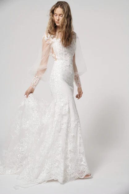 Alyne by Rivini Anjelica Wedding Dress - Size 10 | Elegant Lace Bridal Gown for Church & Outdoor Ceremonies