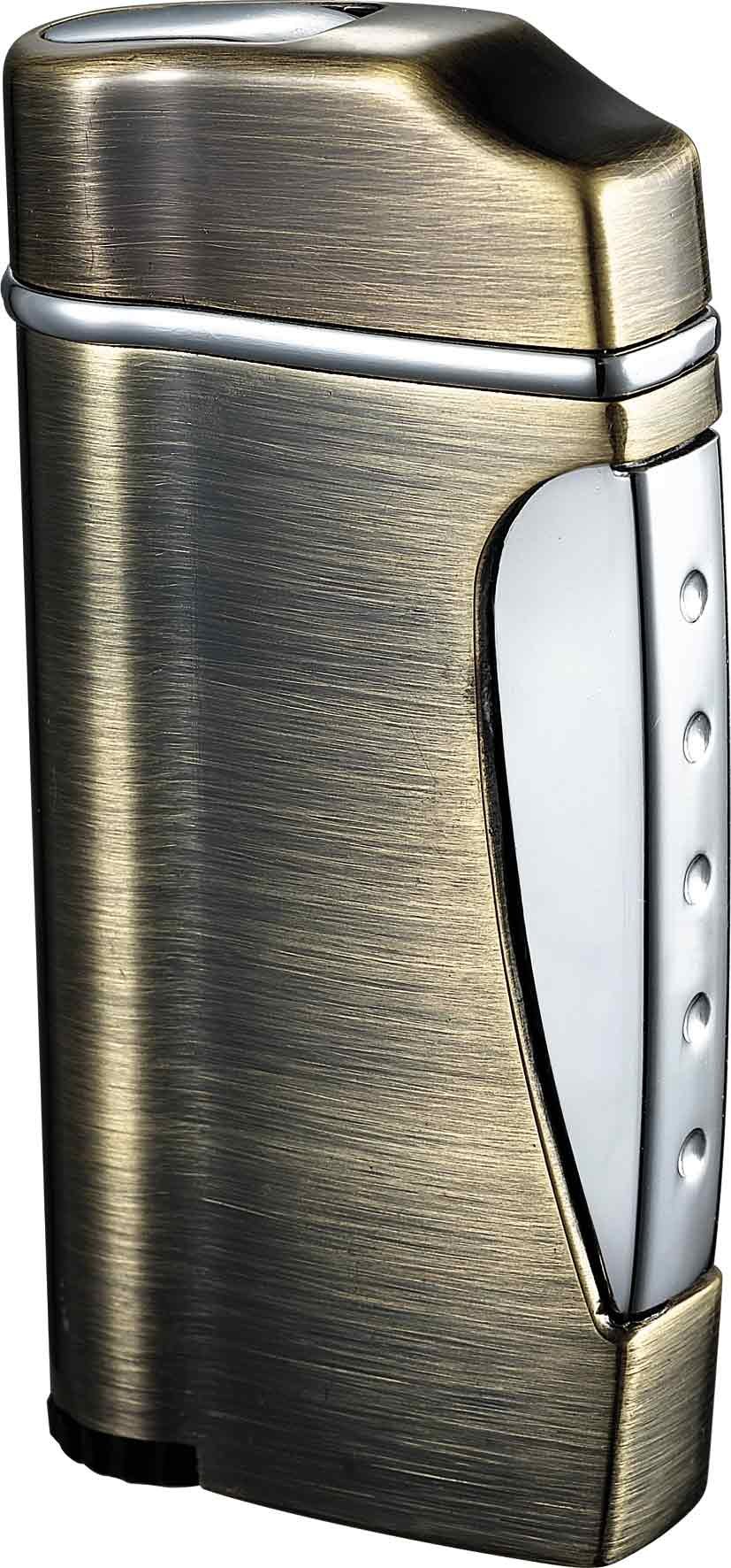 Visol Nolet Satin Nickel Windproof Torch Lighter - Refillable Butane Lighter for Outdoor Camping, BBQ, Fireplace & Candle Lighting