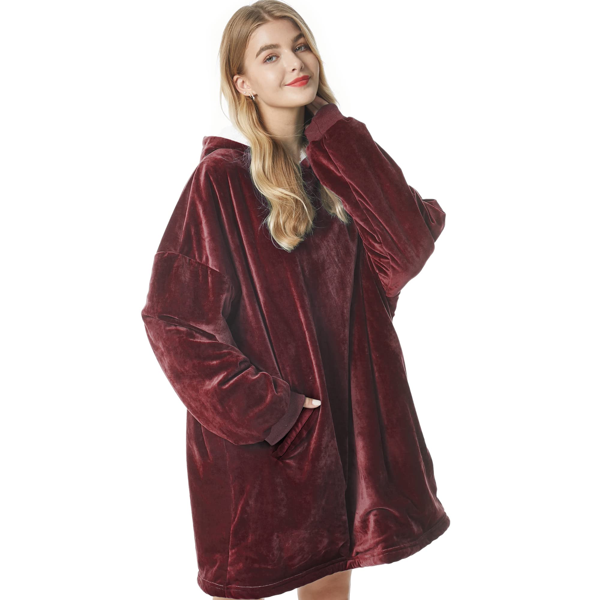 Felicigeely Oversized Wearable Blanket Hoodie - Warm Cozy Fleece Sweatshirt with Pockets for Women & Men | Perfect Gift for Her, Mom & Girls | Great for Lounging, Netflix Nights & Cold Weather