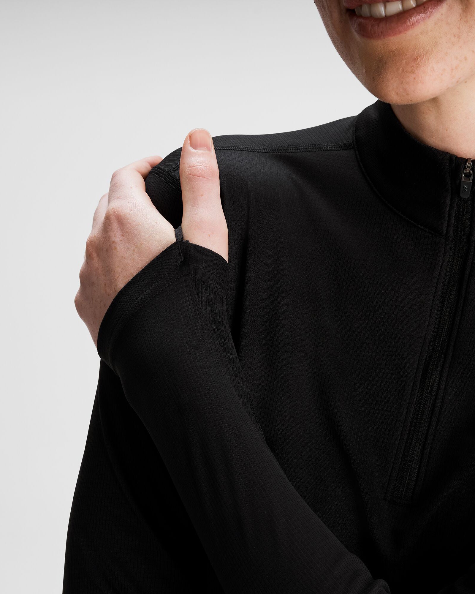 Women's Seeker Quarter Zip Fleece Pullover - Soft Thermal Layering Top for Hiking & Outdoor Activities (Black Stingray) - Perfect for Camping, Running and Cold Weather Wear