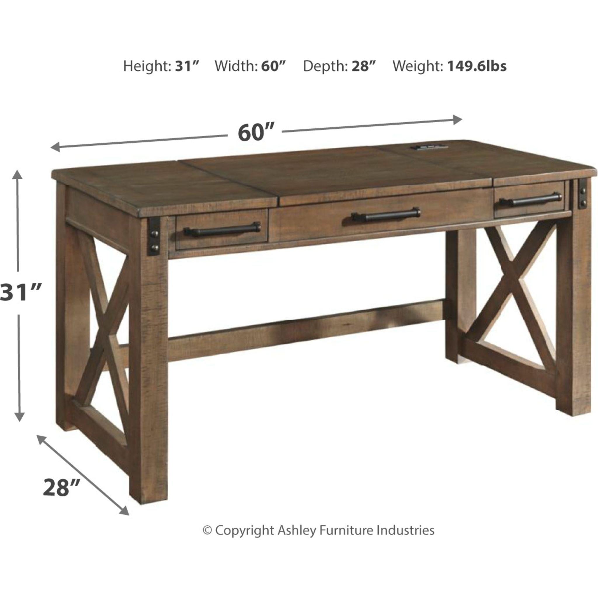 Aldwin Modern Office Desk - Sleek Gray Writing Desk for Home & Office Workspace, Perfect for Small Spaces, Remote Work & Study