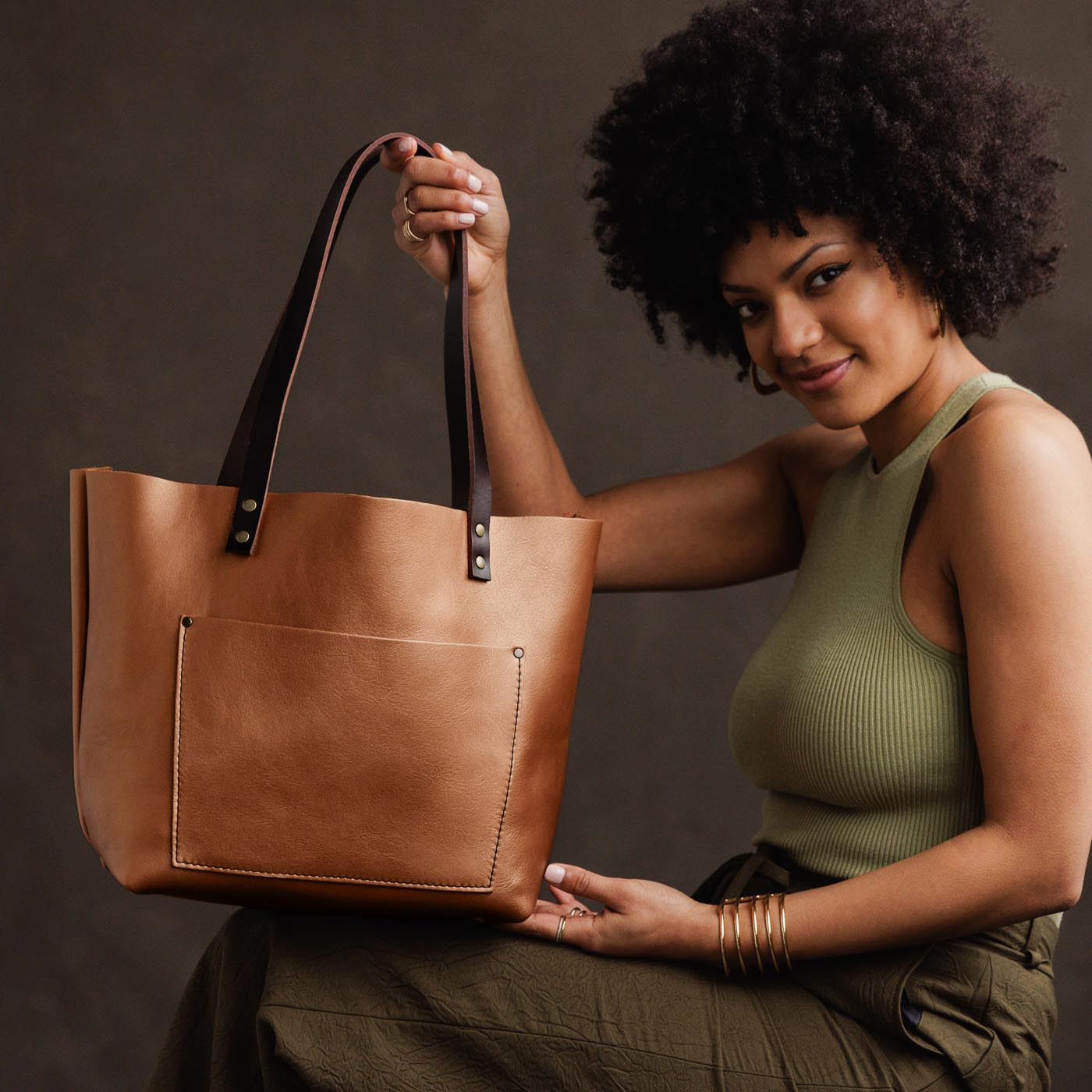 Almost Perfect' Genuine Leather Tote Bag - Limited Edition Handcrafted Women's Purse for Work, Travel & Everyday Use
