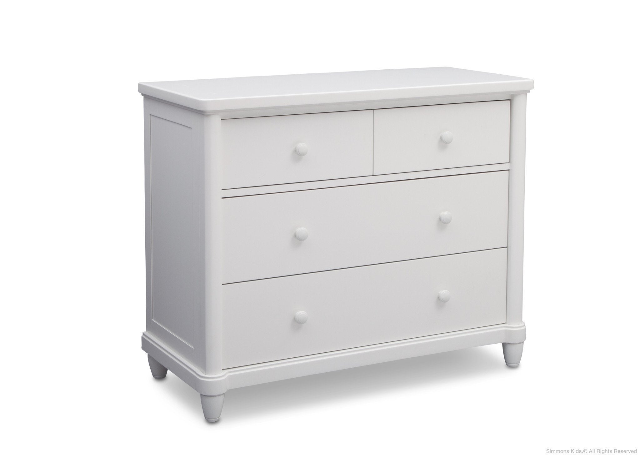 Belmont 4 Drawer Dresser with Changing Top - White Nursery Dresser for Baby Room Organization | Perfect for Diaper Changing & Baby Clothes Storage