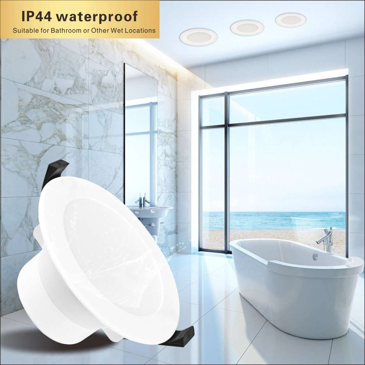 1 PCS NEW 90MM Radar Sensor LED Downlight Kit - 10W Non-Dimmable, 3 Colors in 1 (Warm White/Cool White/Daylight 3000K/4000K/6000K) - Perfect for Home, Office, and Commercial Lighting