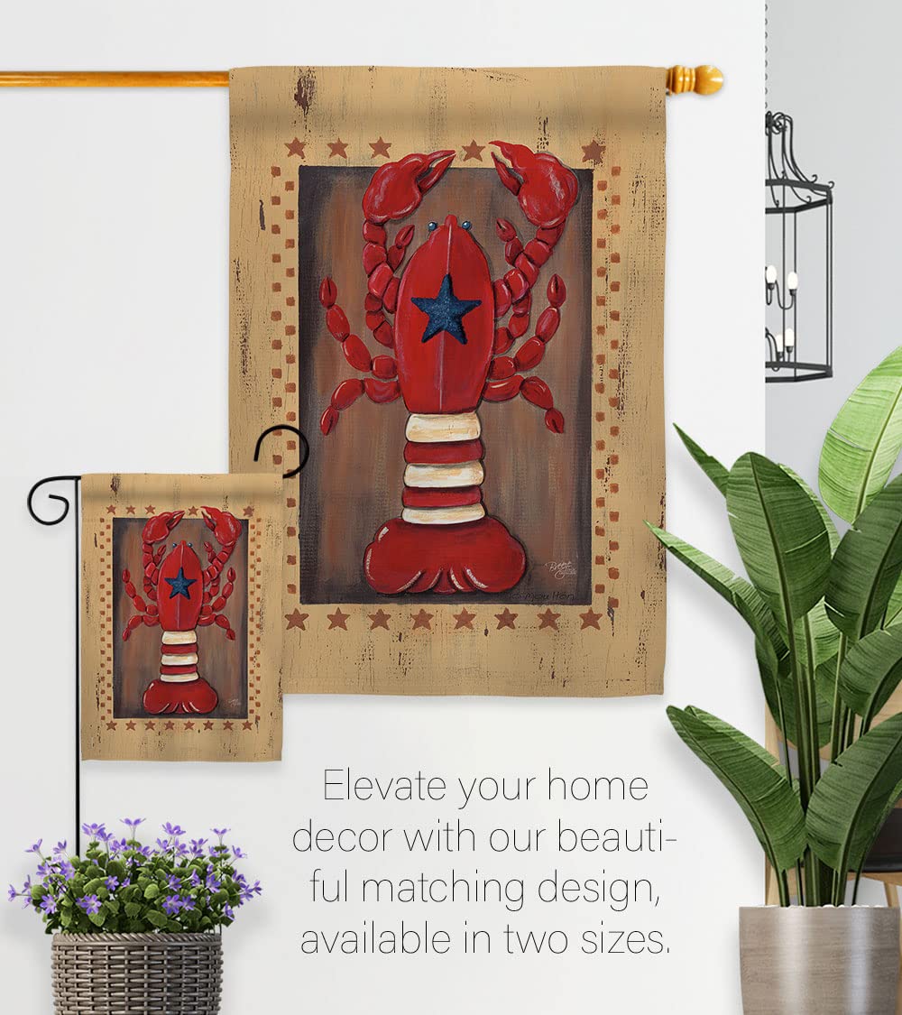 Patriotic Lobster Coastal Flag Set 28x40