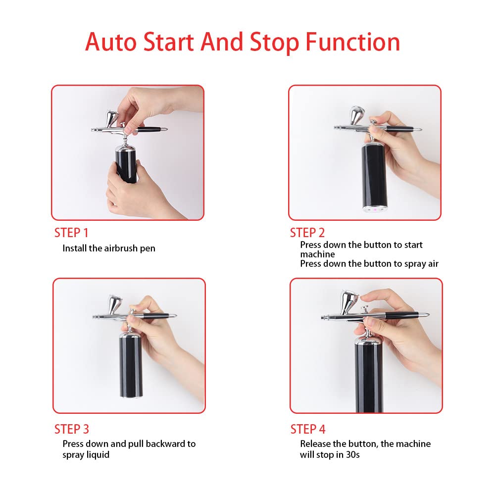 Professional Mini Airbrush Makeup Set with Compressor - Perfect for Cosmetics, Nail Art & Automotive Design | Includes Cleaning Kit | Ideal for Home Salon, Professional Makeup Artists & DIY Projects