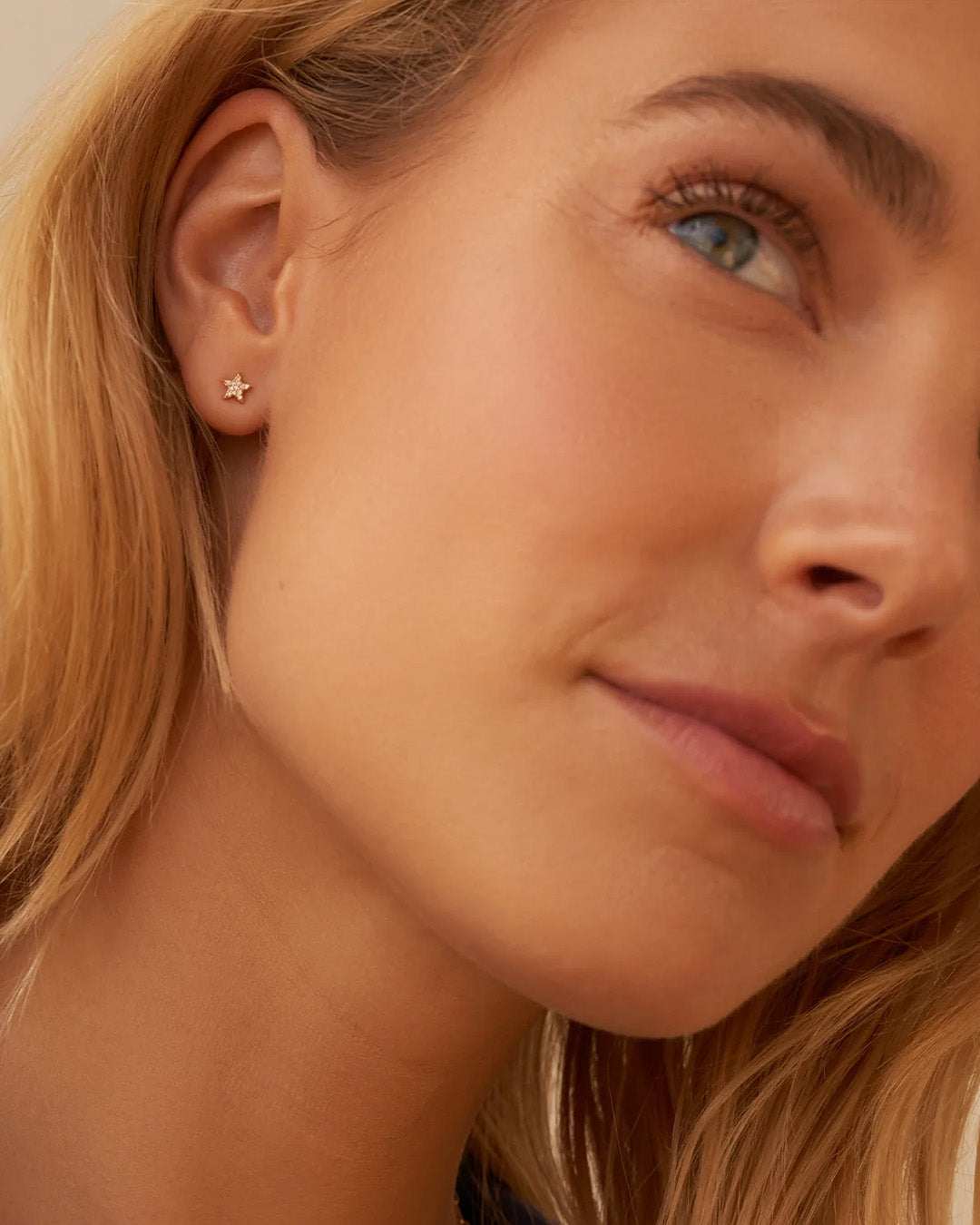 Diamond Star Single Stud Earrings for Women - 14K Gold Plated Cubic Zirconia Stud Earrings - Perfect for Everyday Wear, Parties & Special Occasions